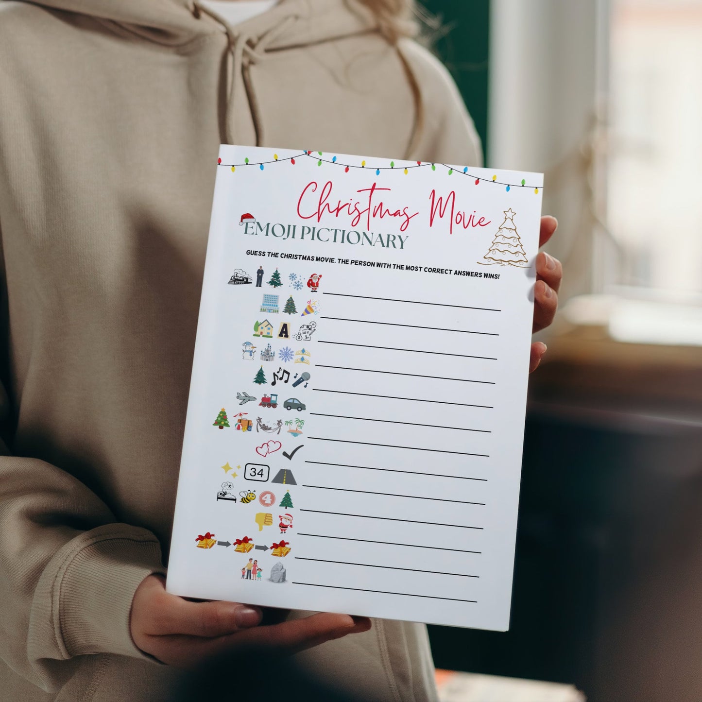 Christmas Movies Emoji Pictionary Printable, Christmas Emoji Game, Xmas Movie Emoji Game, Fun Holiday Game, Family Game, Office Party Game