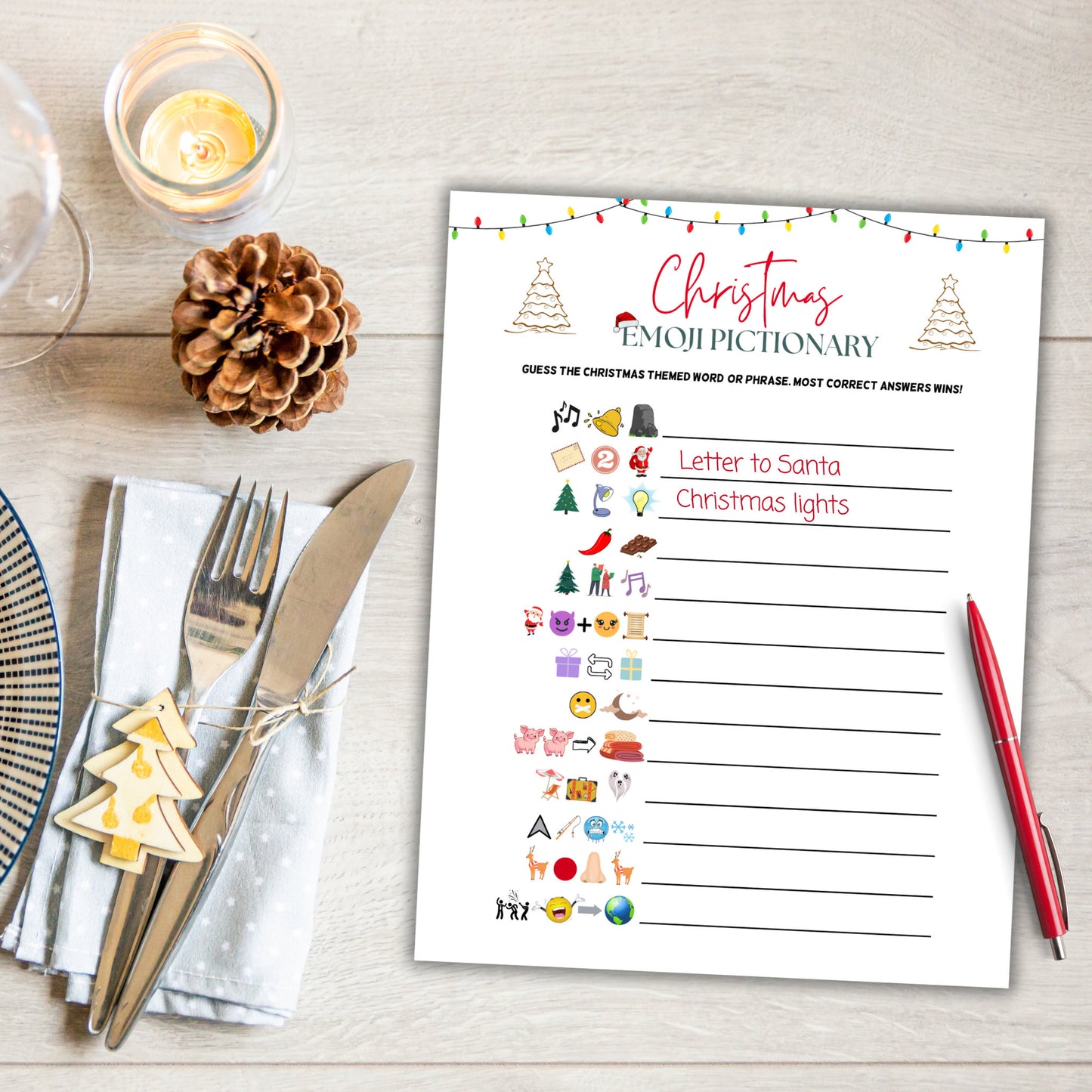 Christmas Emoji Pictionary Printable, Christmas Phrases Emoji Game, Xmas Emoji Game, Fun Holiday Family Game, Classroom Office Party Game