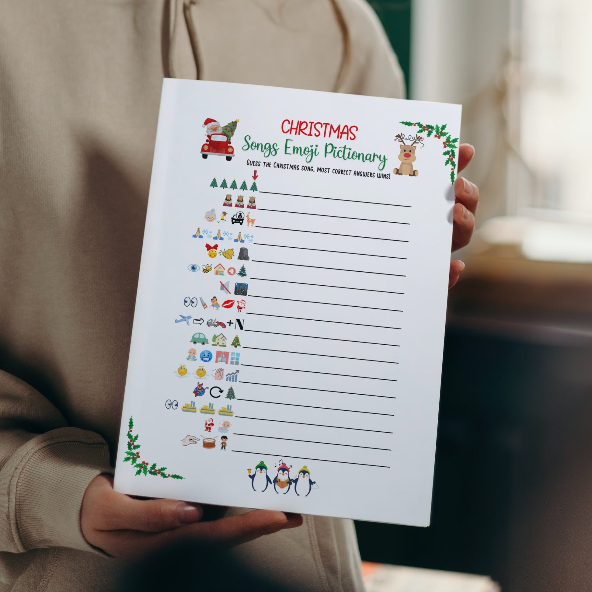 Christmas Party Games Bundle Printable, Fun Holiday Game, Christmas Family Game, Office Party Game, Xmas Game Adult, Trivia Game, Emoji Game