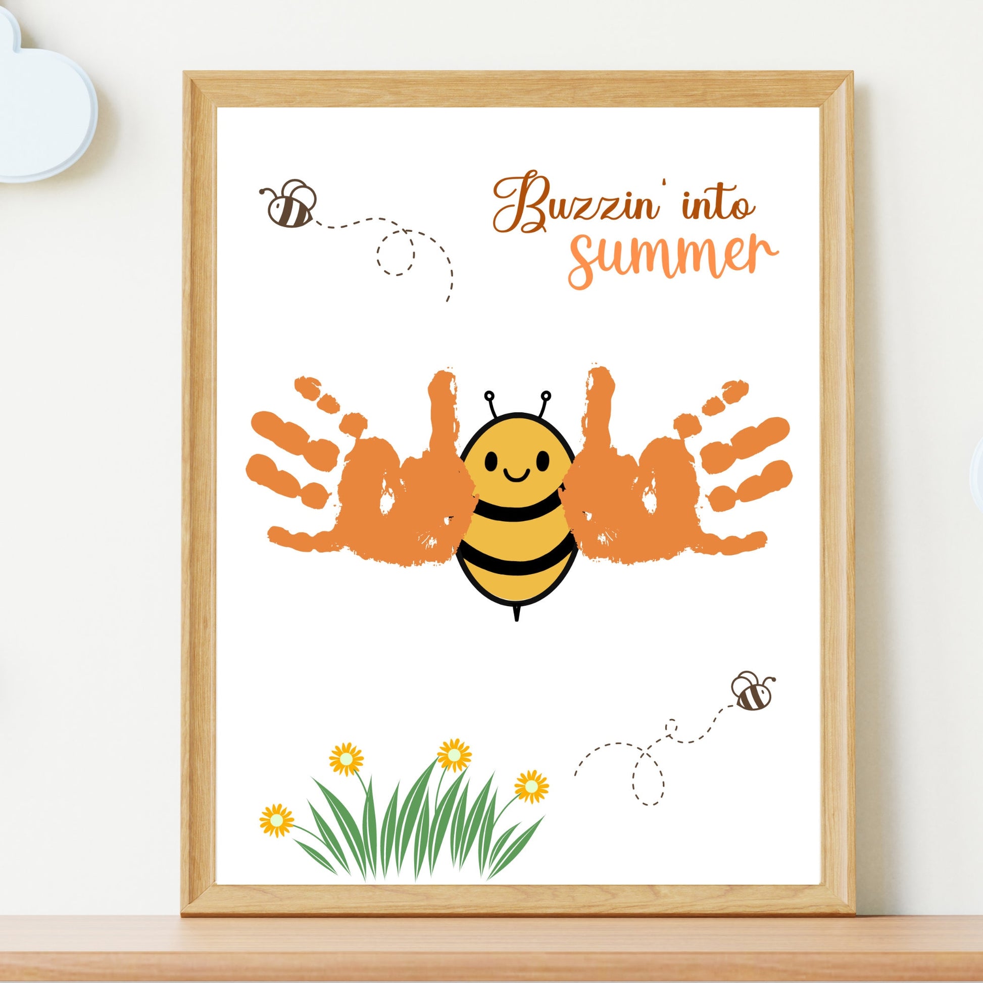 Summer Handprint Craft Printable, Footprint Art for Kids, Toddler Daycare Activity, Preschool Pre K Camp Classroom Infant Memory Keepsake