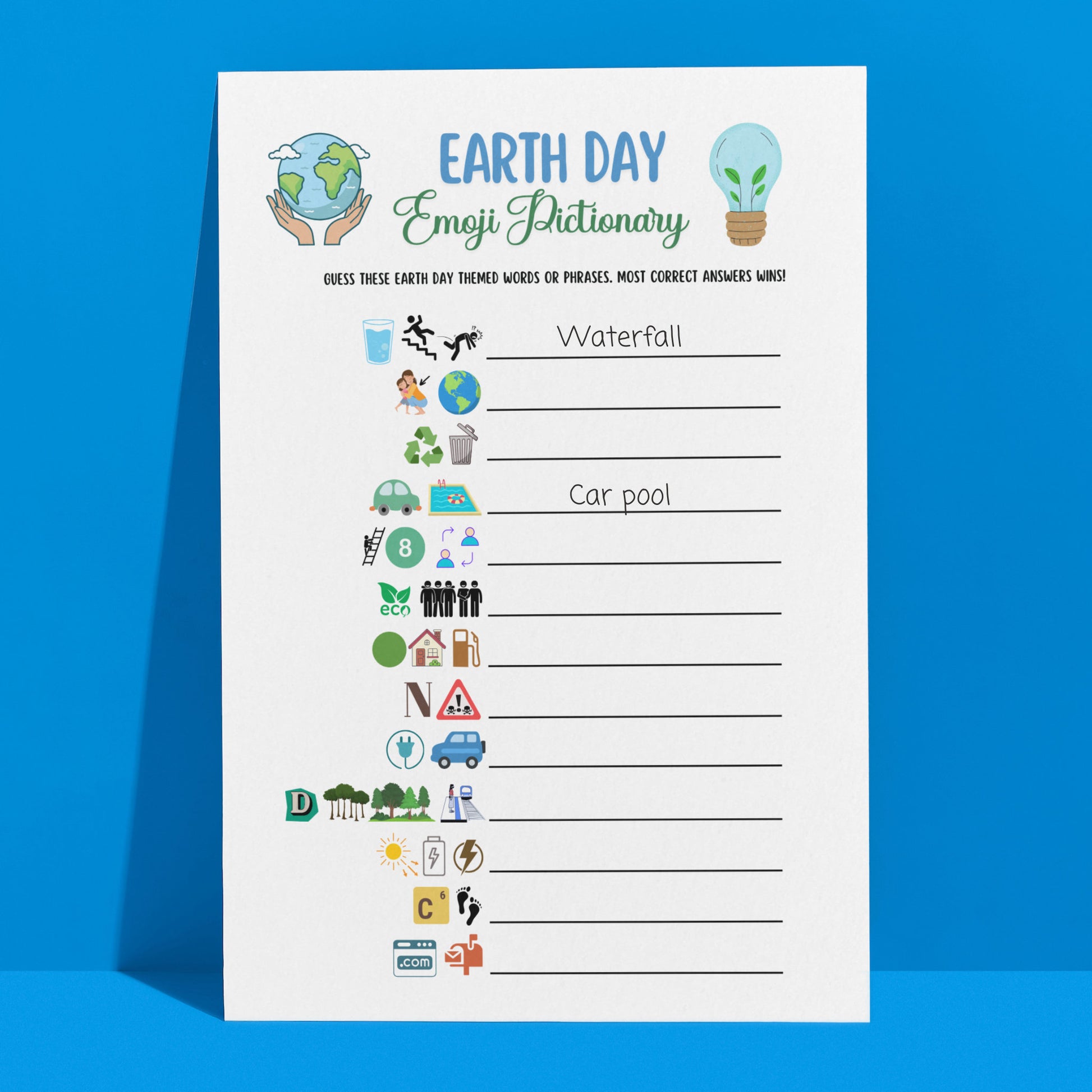 Earth Day Games Bundle Printable, Environmental Activities Adults & Kids, Party Game, Fun Family Group Game, Classroom Game, Earth Lesson