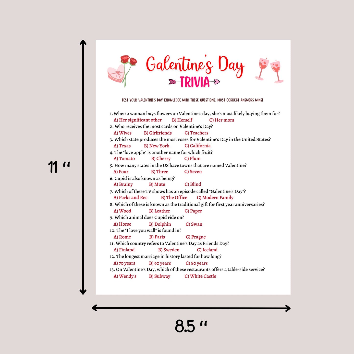 Galentines Day Games Printable, Adult Party Games, Ladies Night Game Ideas, Adults Galentines Day Activity, Valentines Day Girls Night Game