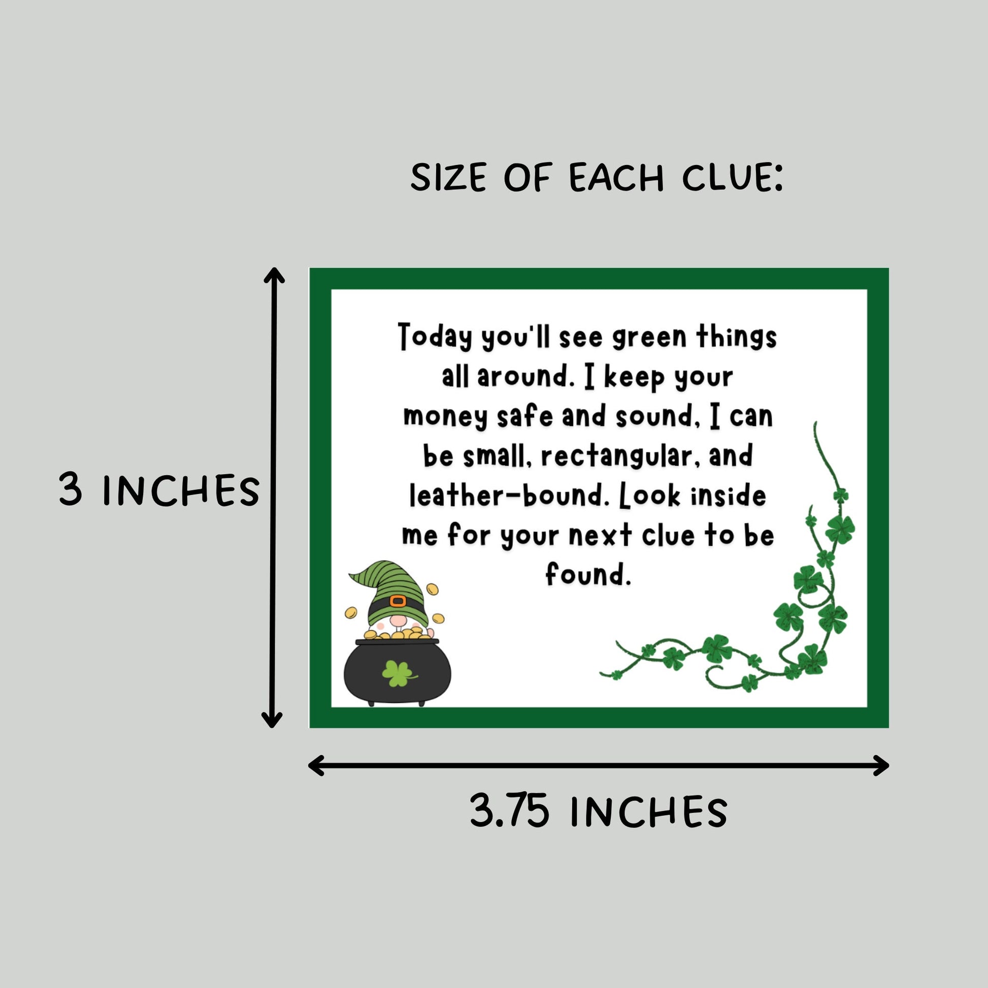 St Patricks Day Scavenger Hunt Printable, St. Patrick's Day Treasure Hunt Clues, Leprechaun Hunt, Party Game, Indoor Activity for Kids