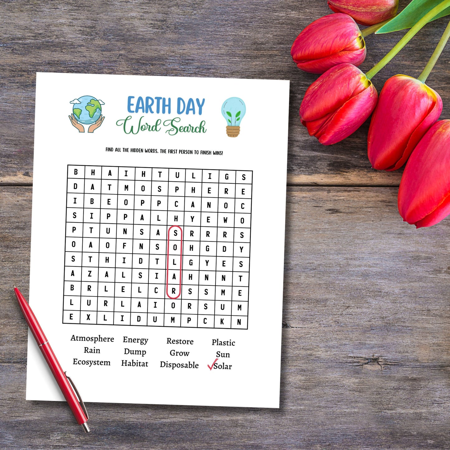Earth Day Games Printable, Environmental Activity Word Search & Word Scramble, Party Game for Kids And Adults, Family Game, Classroom Game