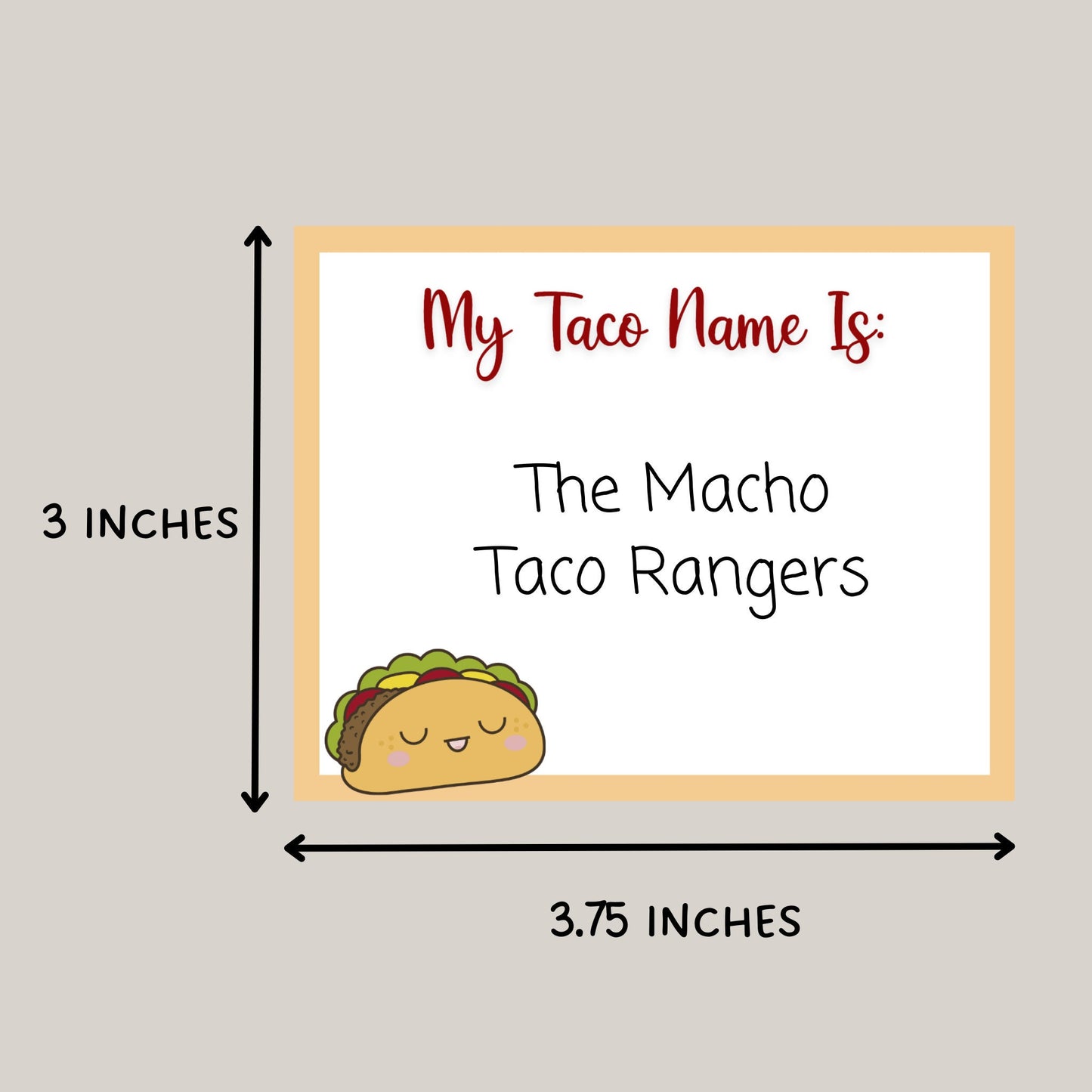What's Your Taco Name Printable, Cinco De Mayo Party Game, Mexican Fiesta Game Kids And Adults, Fun Classroom Game, Birthday Party Name Game