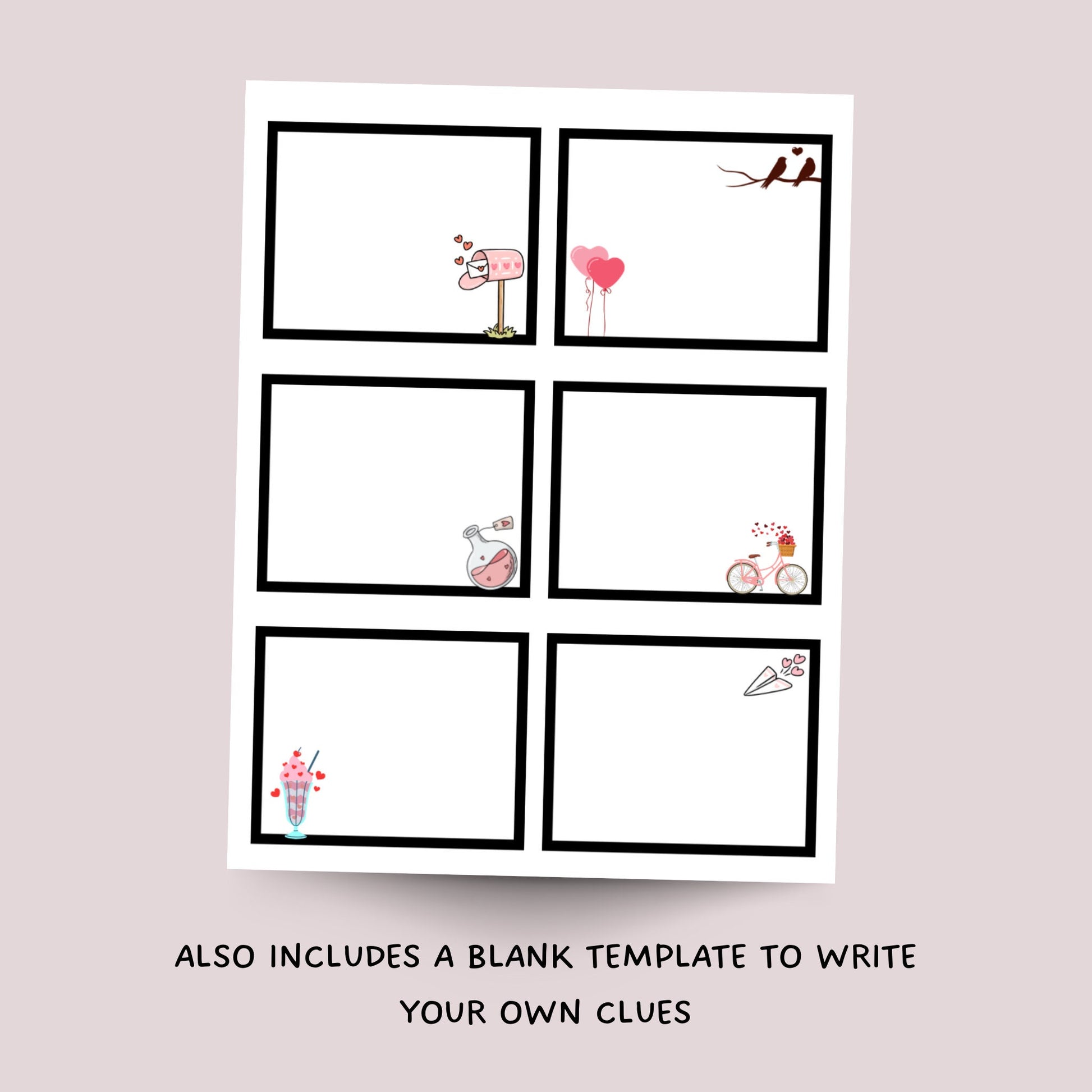 Valentine's Day Treasure Hunt For Kids Printable, Valentines Day Scavenger Hunt Clues, Party Games, Printable Games Activity For Kids
