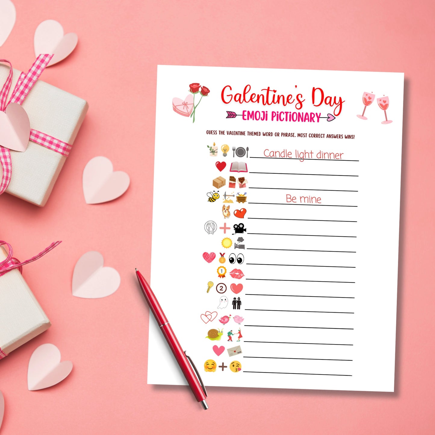 Galentines Day Games Printable, Adult Party Games, Ladies Night Game Ideas, Adults Galentines Day Activity, Valentines Day Girls Night Game