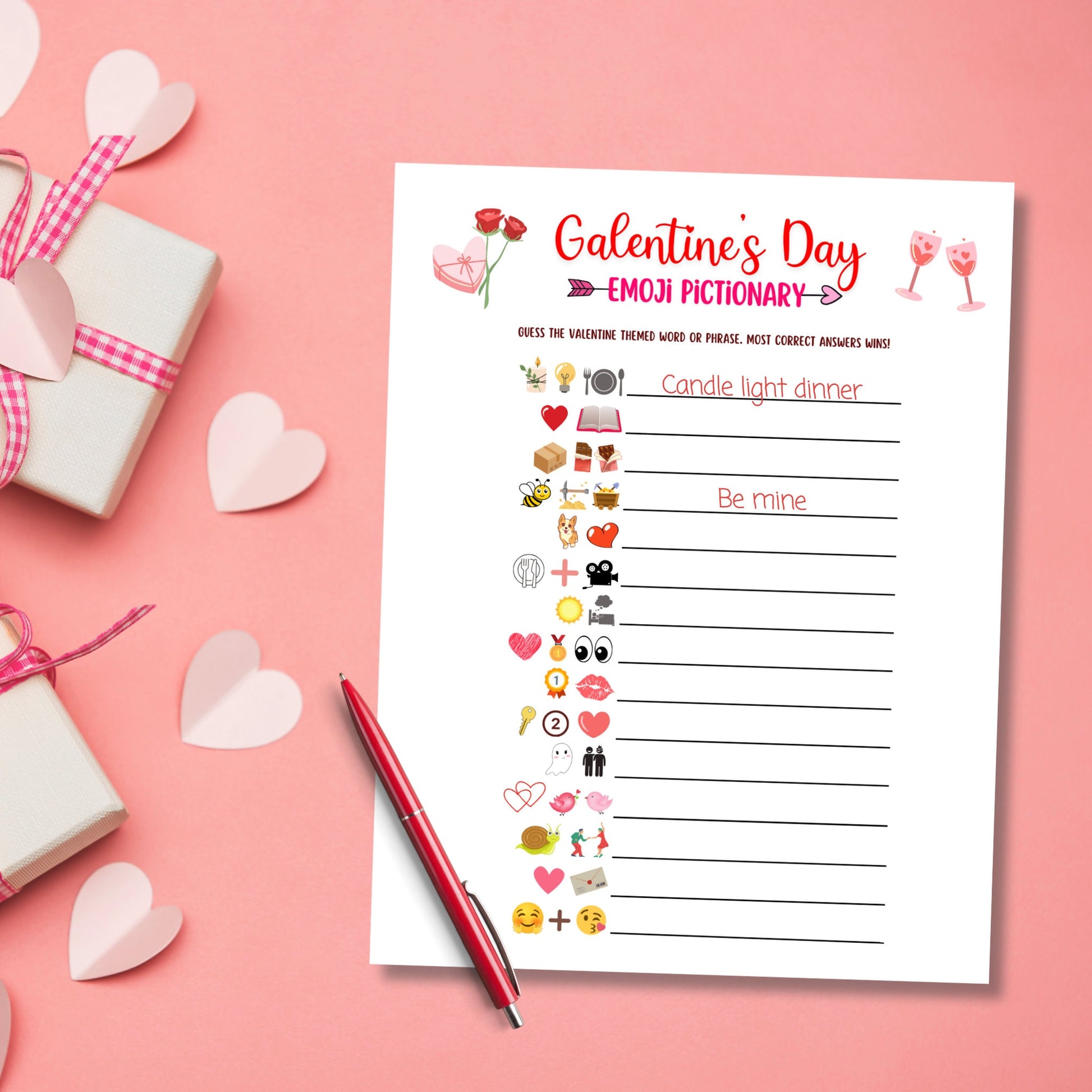 Galentines Day Games Printable, Adult Party Games, Ladies Night Game Ideas, Adults Galentines Day Activity, Valentines Day Girls Night Game