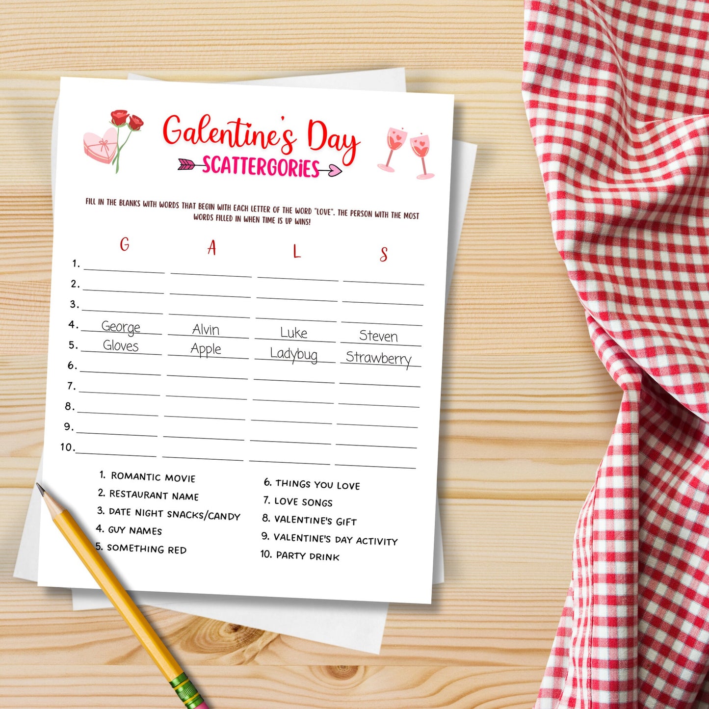 Galentines Day Games Printable, Adult Party Games, Ladies Night Game Ideas, Adults Galentines Day Activity, Valentines Day Girls Night Game