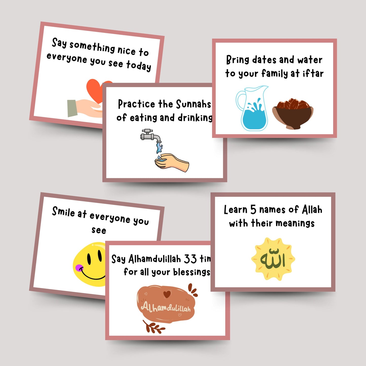 30 Ramadan Good Deeds Cards Printable, Ramadan Advent Cards, Kids Fasting Chart Tracker, Ramadan Activity for Kids, Daily Ramadan Tracker