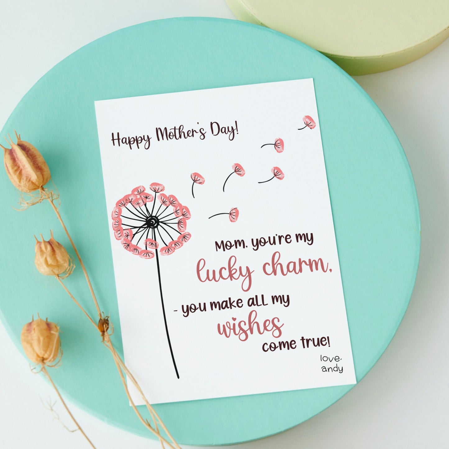 Mother’s Day Handprint & Footprint Art Printable, Gift for Mom from Kids, DIY Keepsake Craft Card, Mom Birthday Gift, Mother’s Day Gift Idea