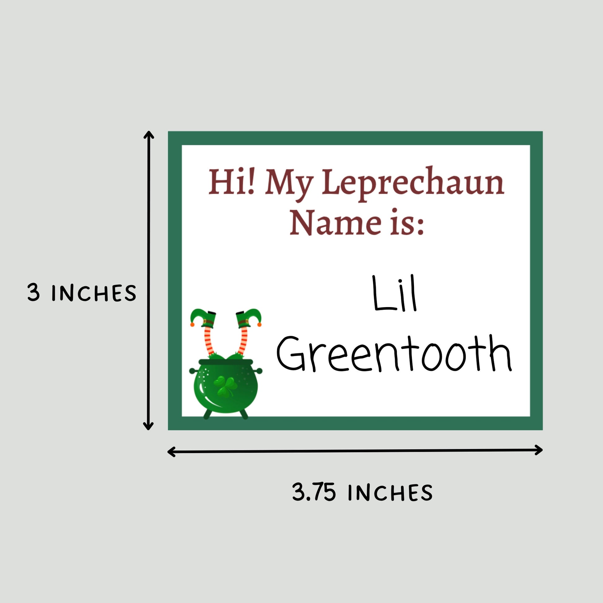 What's Your Leprechaun Name Game Printable, St. Patrick's Day Party Game, Classroom Games, St. Patty's Day Name Tags Kids Adults, St. Paddy