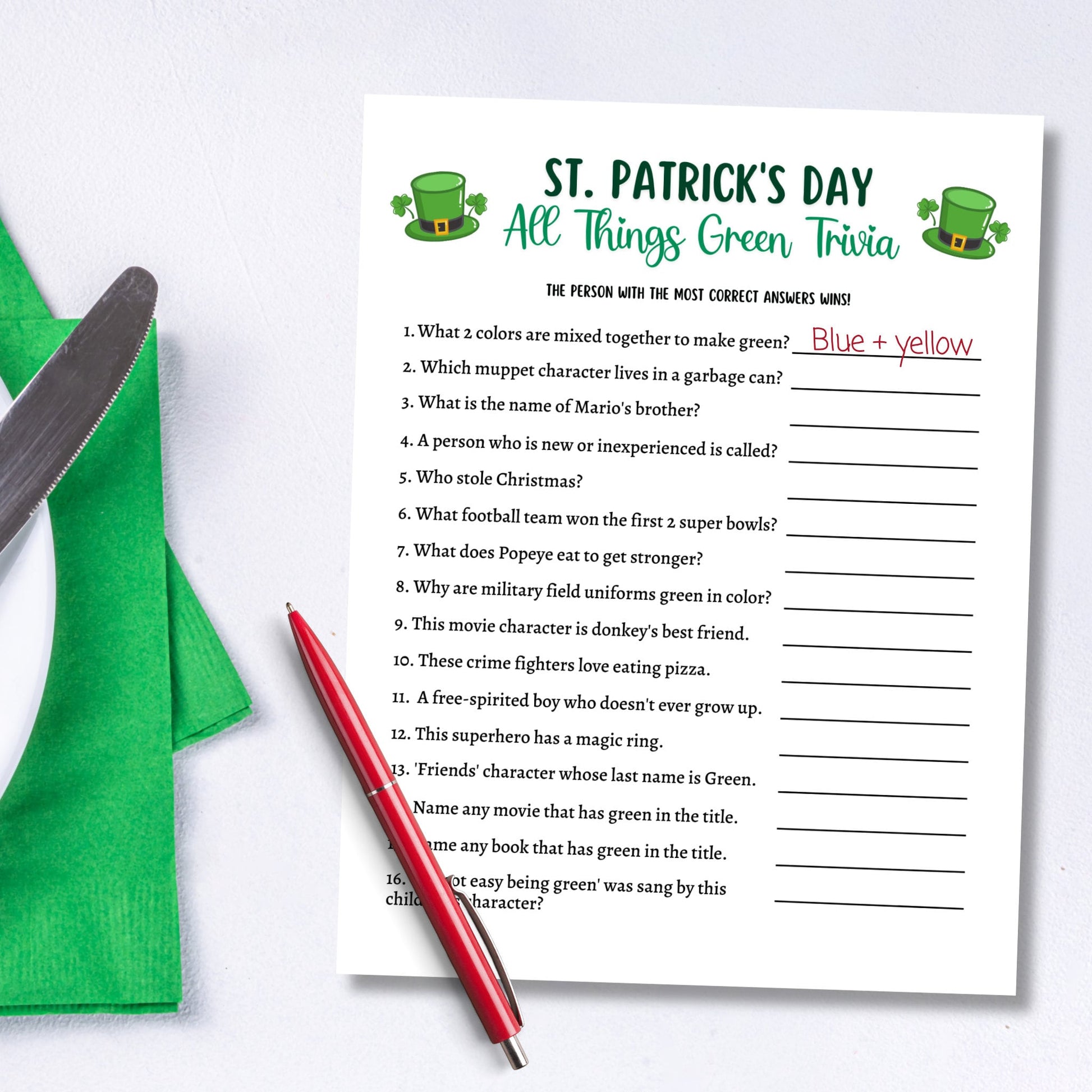 St Patrick's Day Game Bundle Printable, Fun Irish Games, St. Paddys Party Game, St. Pattys Games Kids & Adults, Classroom Games, Family Game