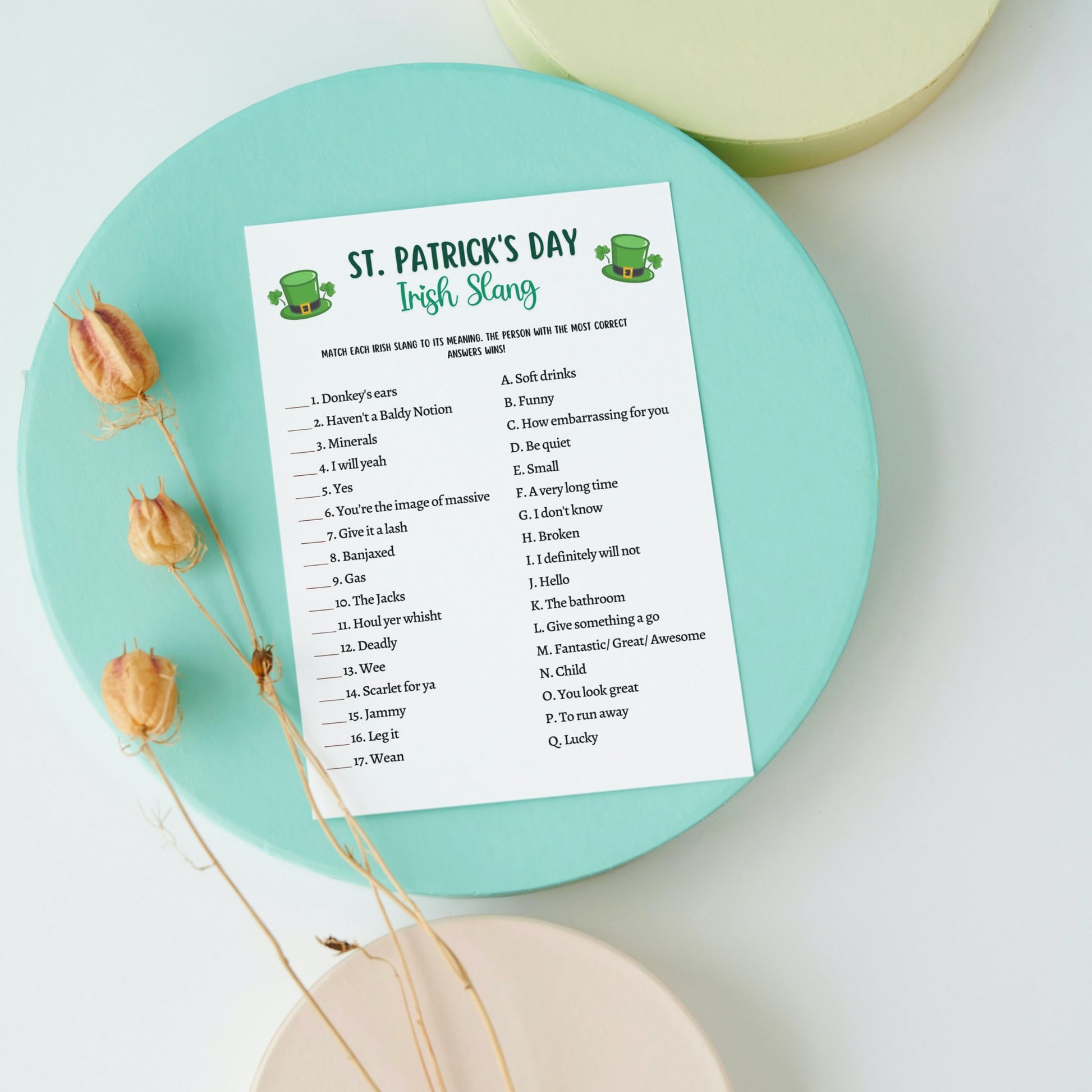 St Patrick's Day Game Bundle Printable, Fun Irish Games, St. Paddys Party Game, St. Pattys Games Kids & Adults, Classroom Games, Family Game
