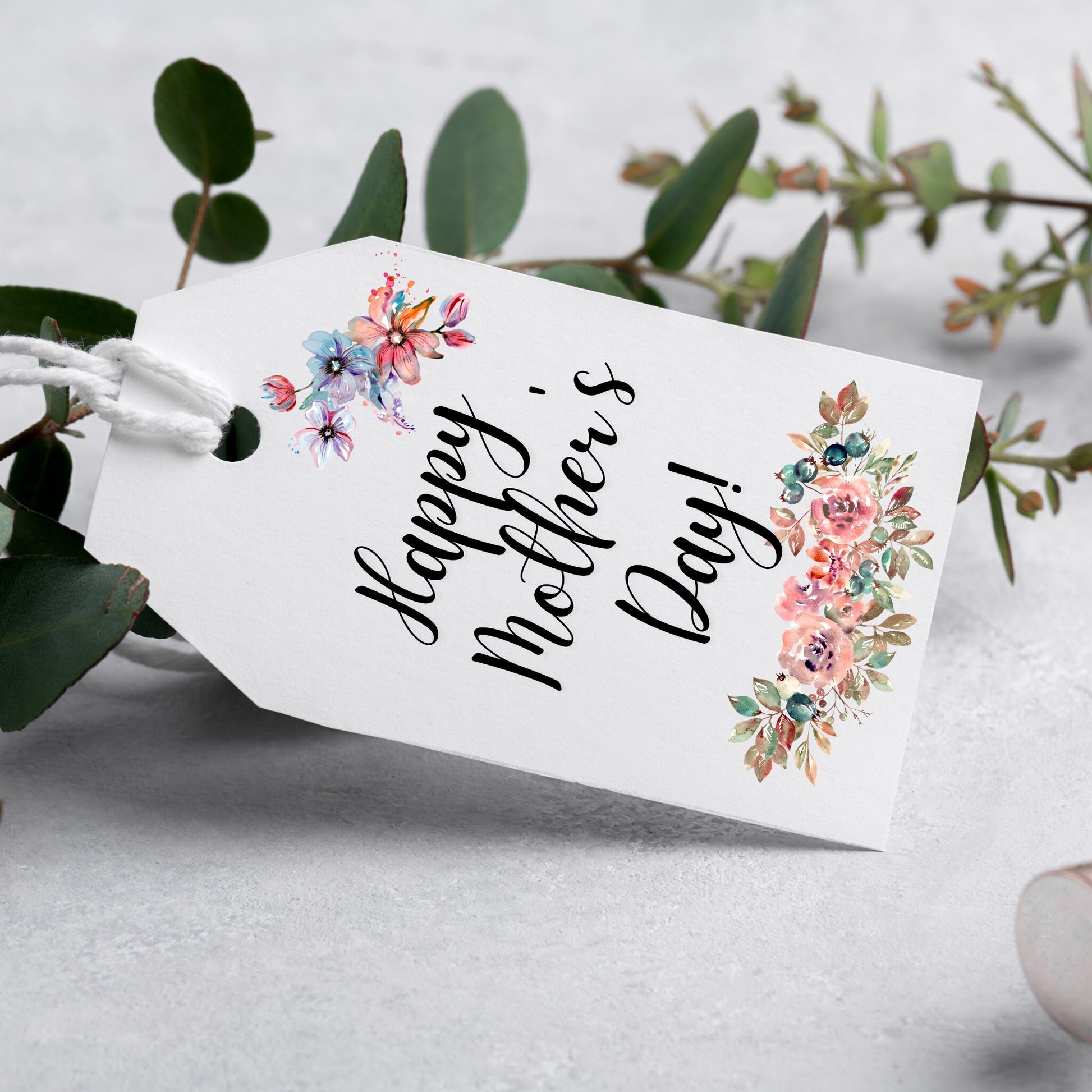 Happy Mother's Day Gift Tags, Mom Printable Gift Tags, Instant Digital Download, 9 Tags, Modern Gift Tags Mother's Day Printable Floral Tag
