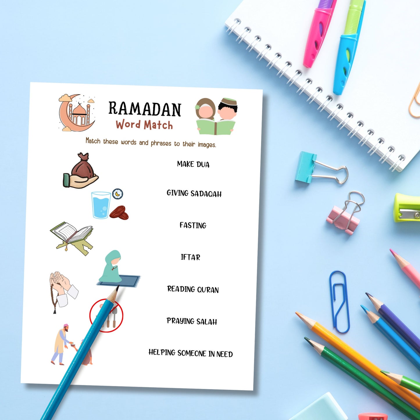 Ramadan Activity for Kids Printable, Eid Activities, Kids Ramadan Printables, 10 Pack Bundle, Muslim Islamic Printable Activity for Children