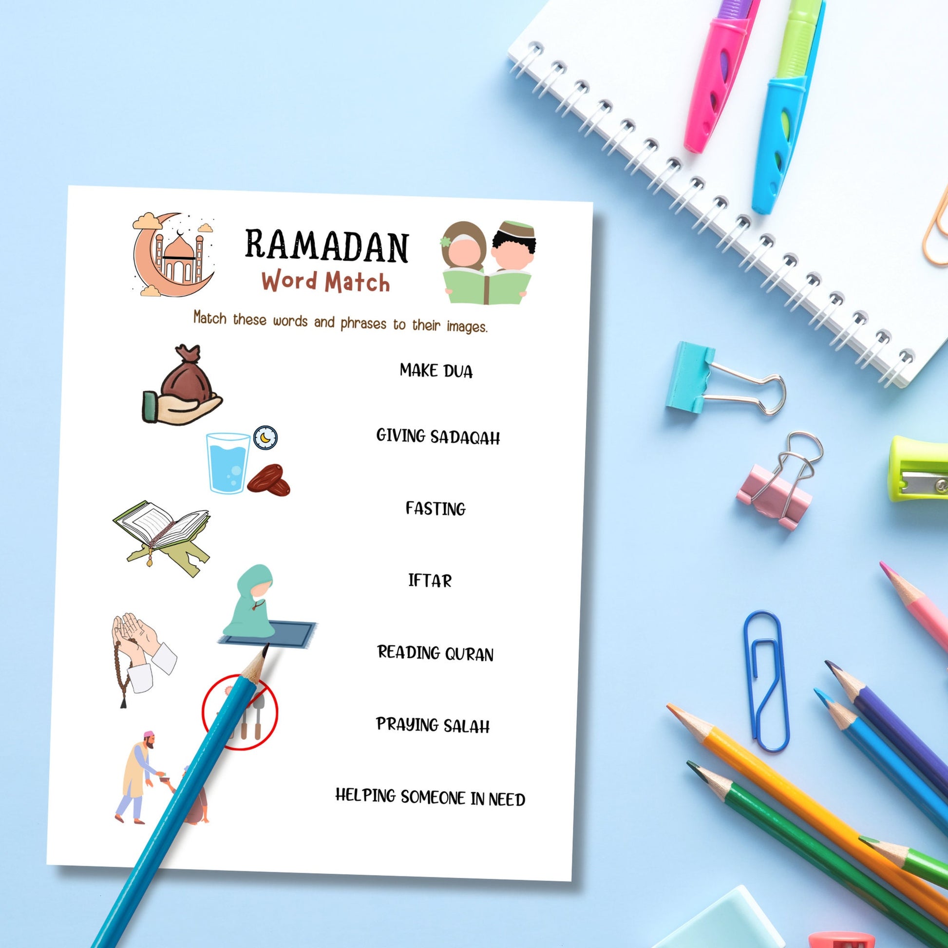 Ramadan Activity for Kids Printable, Eid Activities, Kids Ramadan Printables, 10 Pack Bundle, Muslim Islamic Printable Activity for Children