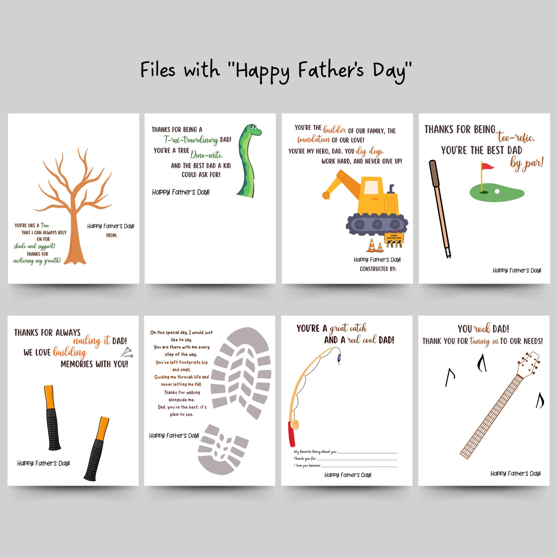 Father's Day Handprint & Footprint Art Printable, Gift for Dad from Kids, DIY Keepsake Craft Card, Dad Birthday Gift, Father's Day Gift Idea
