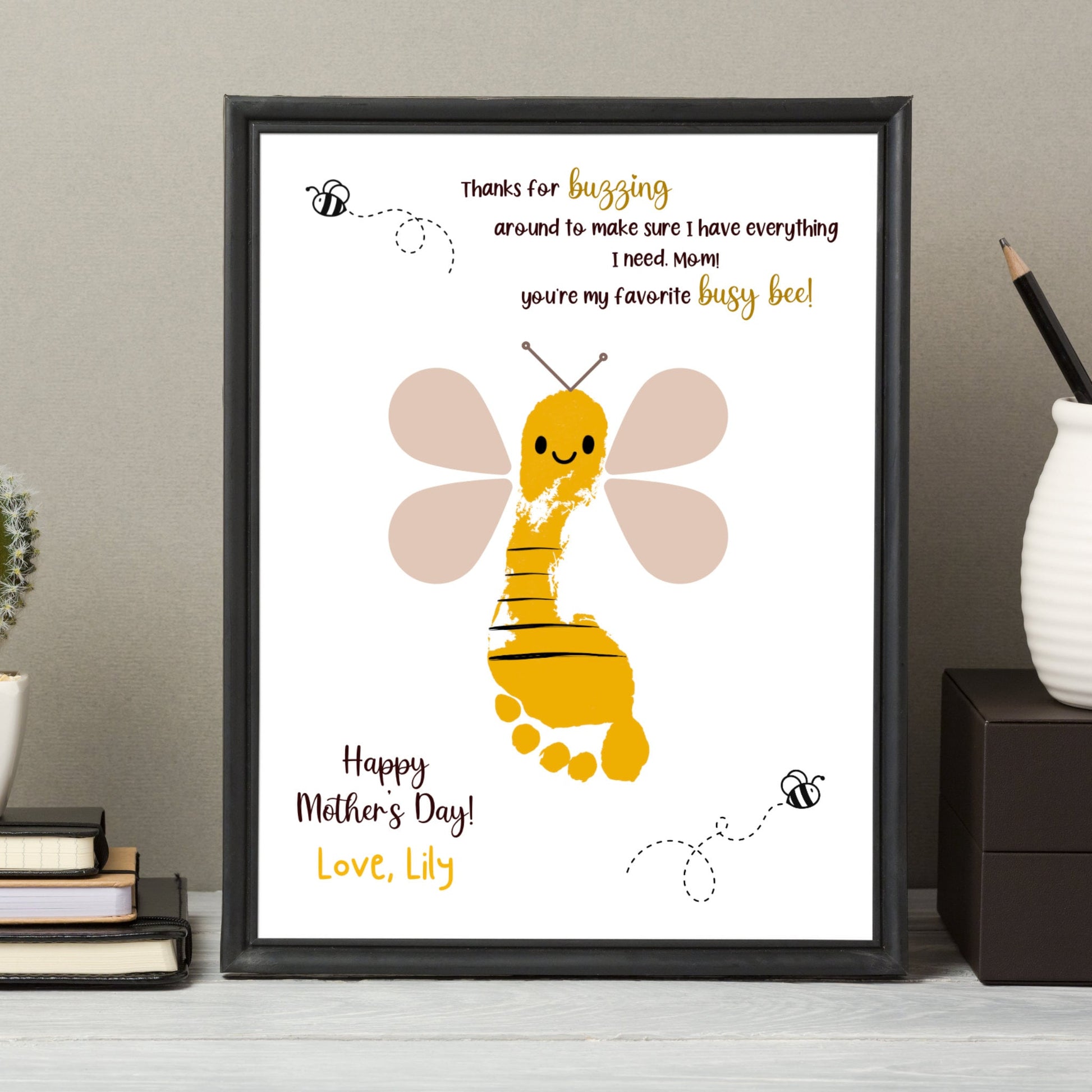 Mother’s Day Handprint & Footprint Art Printable, Gift for Mom from Kids, DIY Keepsake Craft Card, Mom Birthday Gift, Mother’s Day Gift Idea