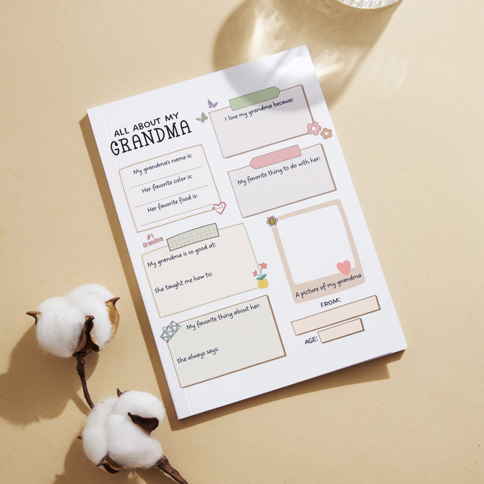All About My Grandma Survey Printable, All About Nana Questionnaire, Grandparents Day Gift From Kids, Personalized Keepsake For Granny
