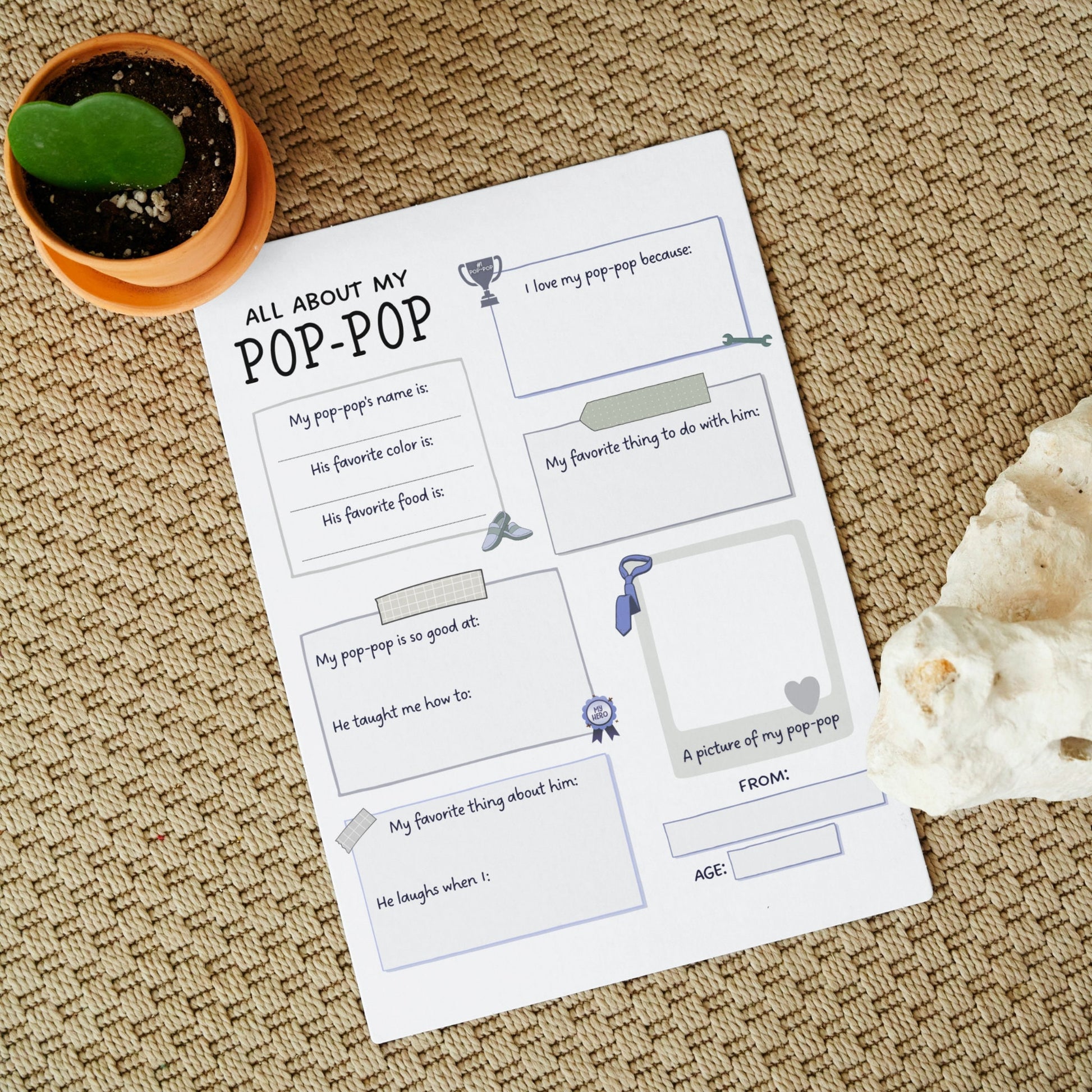 All About My Grandpa Abuelo Printable, Father’s Day Questionnaire, Grandparent’s Day Gift Ideas, Personalized Birthday Gift from Grandkids