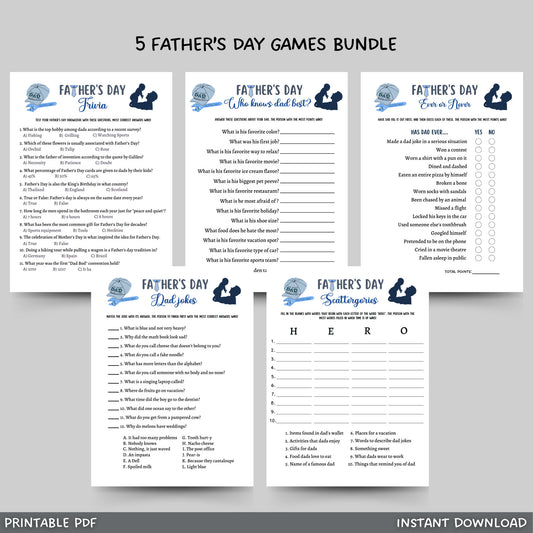 This 5 pack of printable Fathers Day games is an instant download! It is great to play with your friends and family! Whether it is for an office/dinner party or a fun classroom game it is sure to impress everyone and is great for adults and kids!