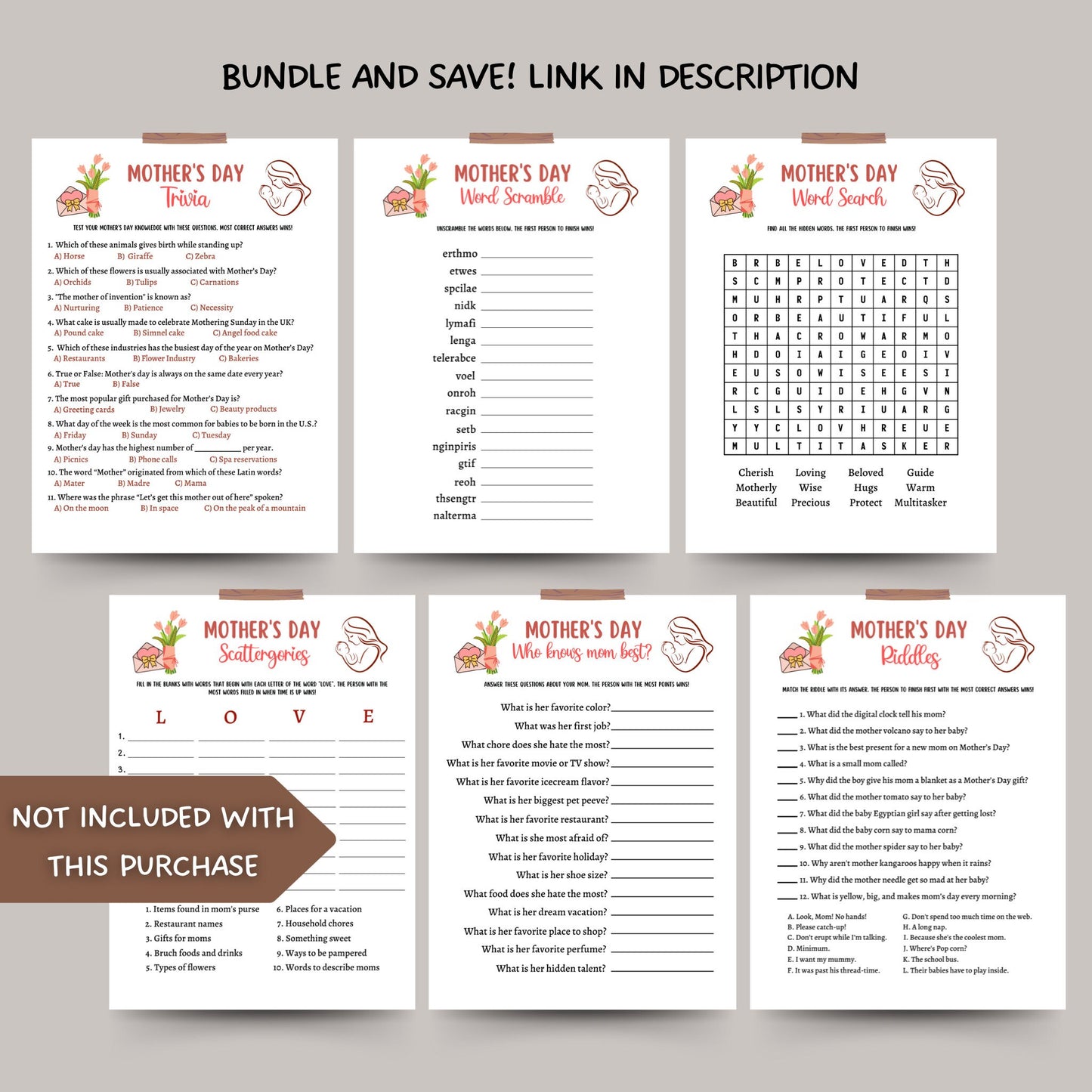 Mother's Day Trivia Game Printable, Mothers Day Party Game, True or False Quiz, Mother's Day Activity Kids And Adults, Family Group Game