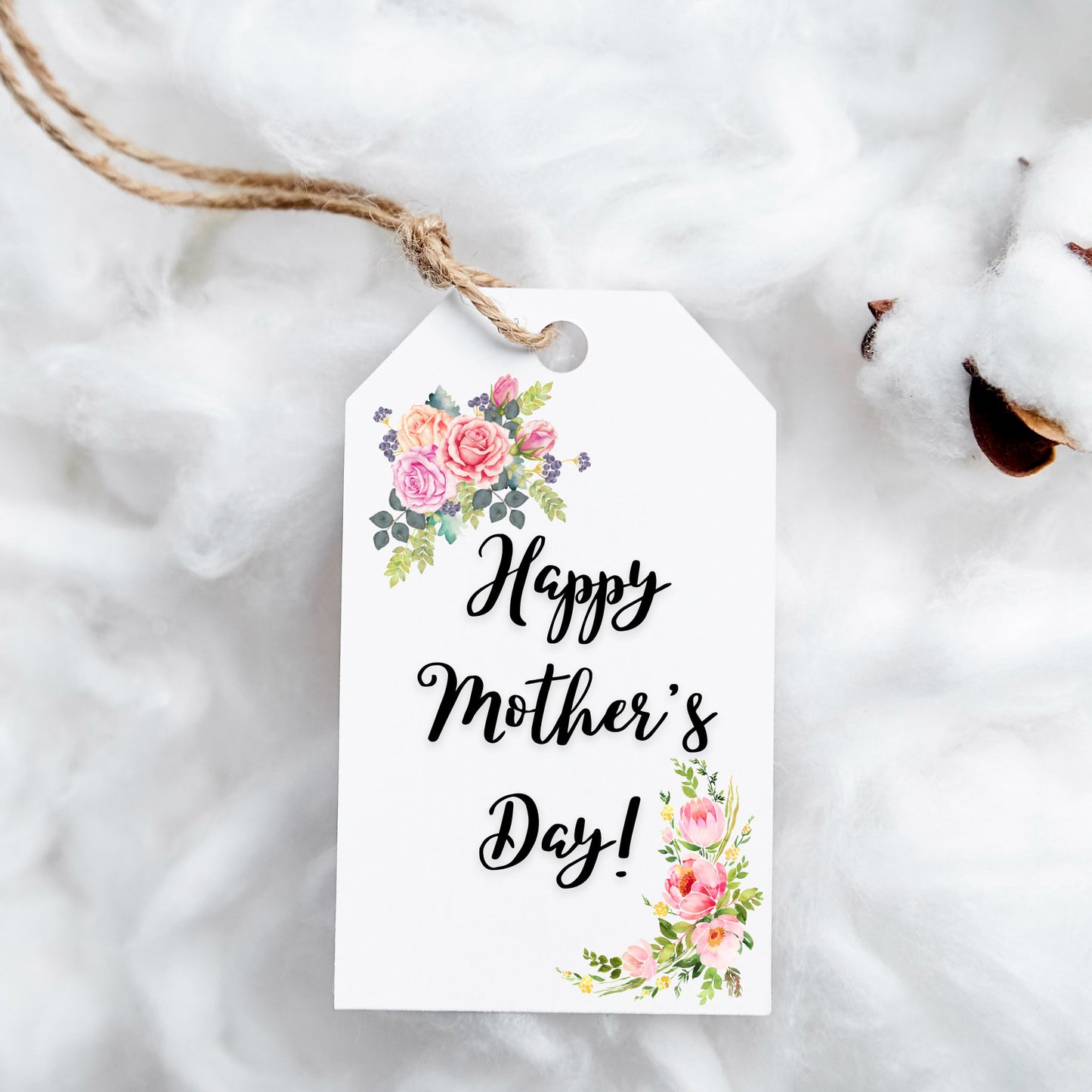 Happy Mother's Day Gift Tags, Mom Printable Gift Tags, Instant Digital Download, 9 Tags, Modern Gift Tags Mother's Day Printable Floral Tag