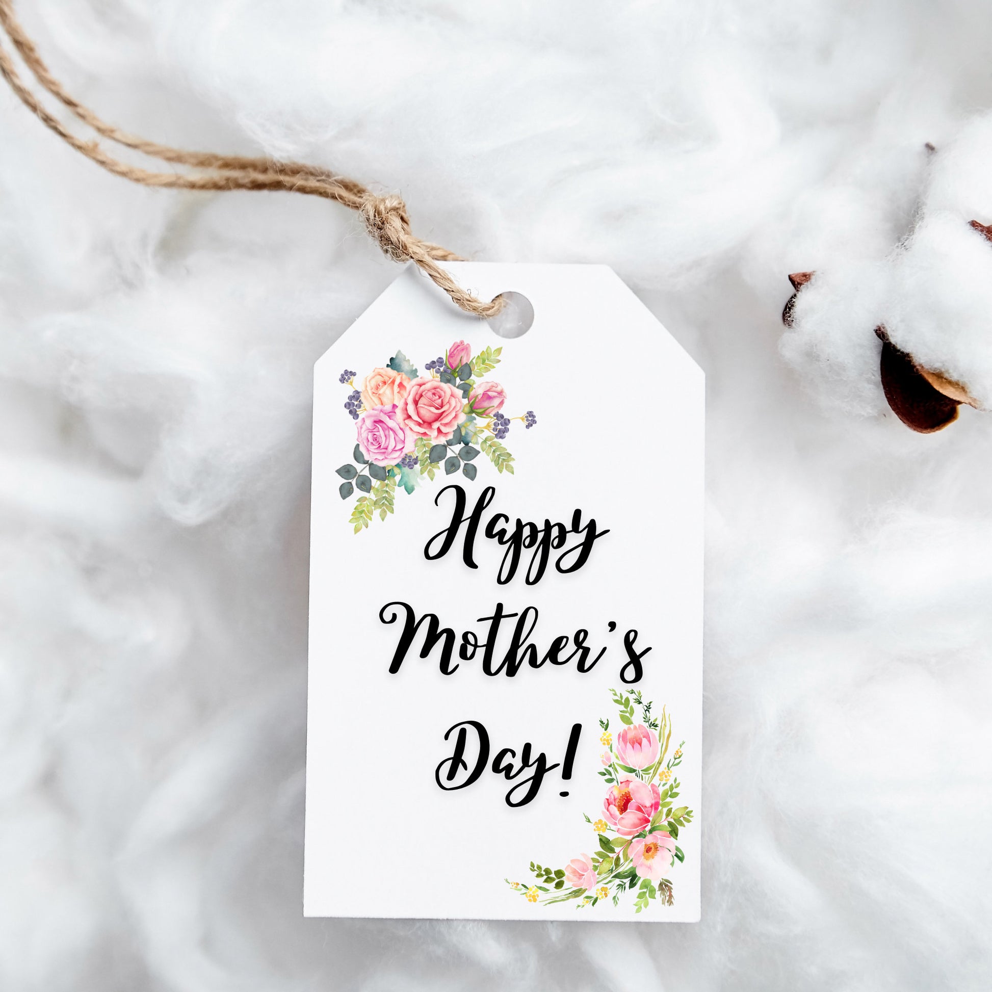 Happy Mother's Day Gift Tags, Mom Printable Gift Tags, Instant Digital Download, 9 Tags, Modern Gift Tags Mother's Day Printable Floral Tag