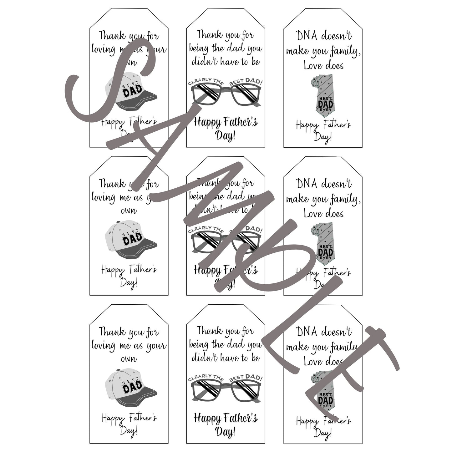 Step Dad Gift Father's Day, Father's Day Gift Tags Step Dad, Printable Gift Tags, Instant Download, Father's Day Best Dad Ever Step Dad Gift