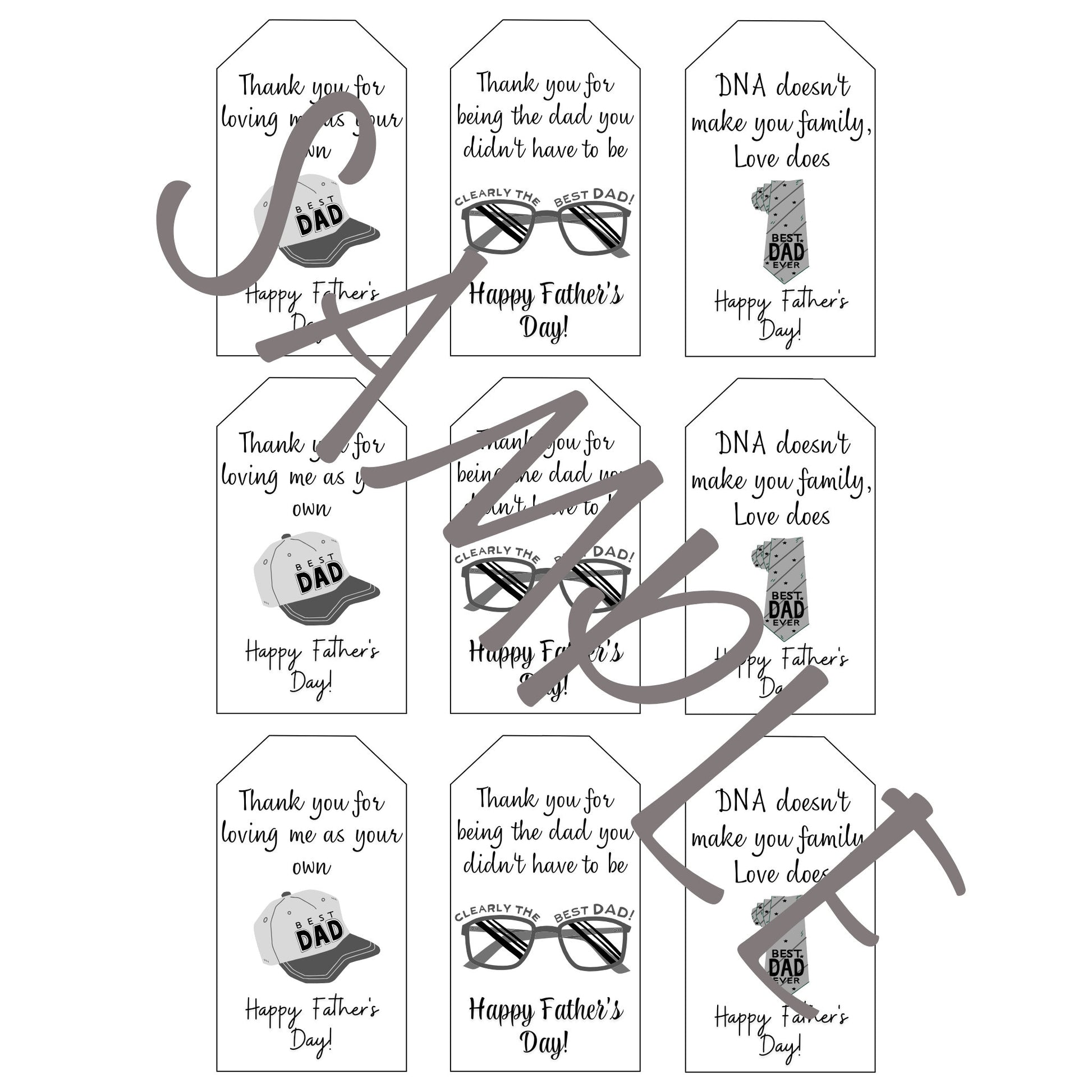 Step Dad Gift Father's Day, Father's Day Gift Tags Step Dad, Printable Gift Tags, Instant Download, Father's Day Best Dad Ever Step Dad Gift