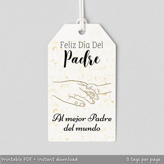 These Spanish Feliz Dia Del Padre Fathers Day Gift Tags are an instant digital download! Simply download, print, use a hole punch to put a ribbon in and gift away! These add a perfect finishing touch to your special and thoughtful gift for dad!