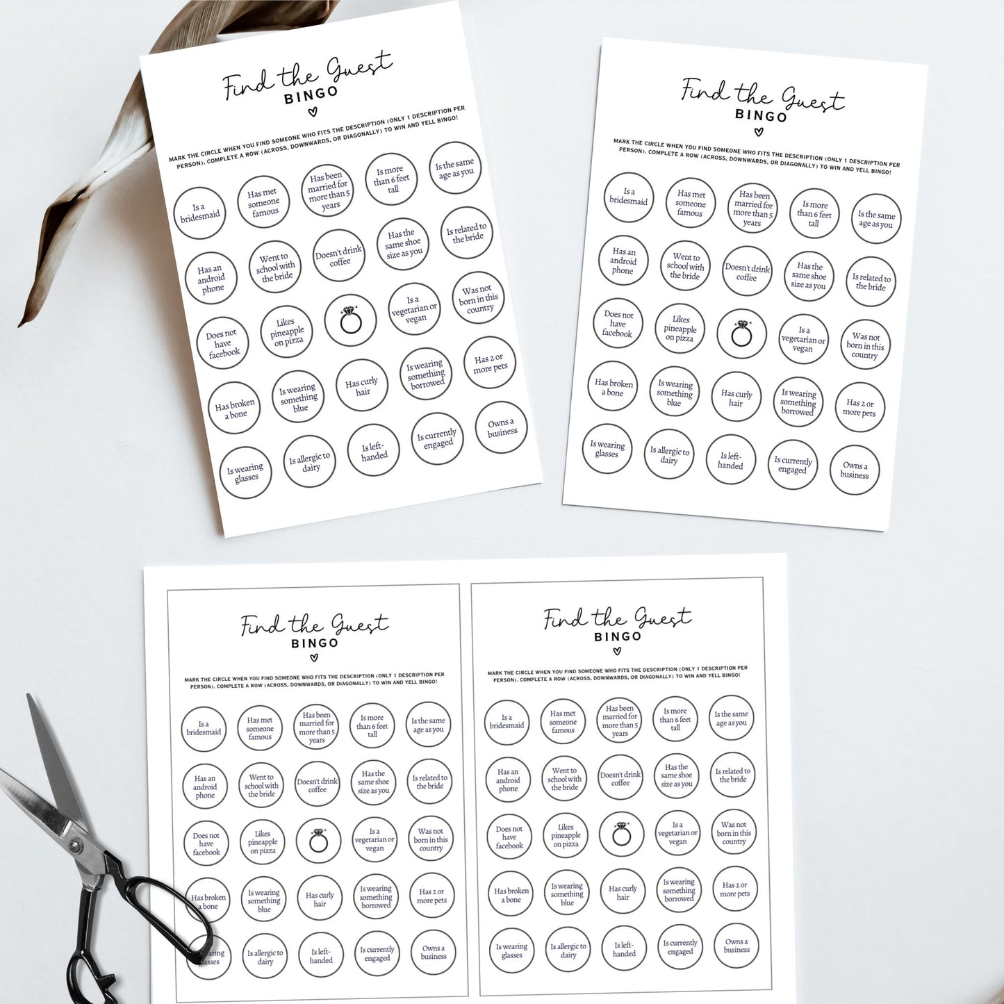 Bridal Shower Games Bundle Printable, Modern Minimalist Wedding Shower Party Games, Hen Party Icebreakers, Fun Bachelorette Party Ideas