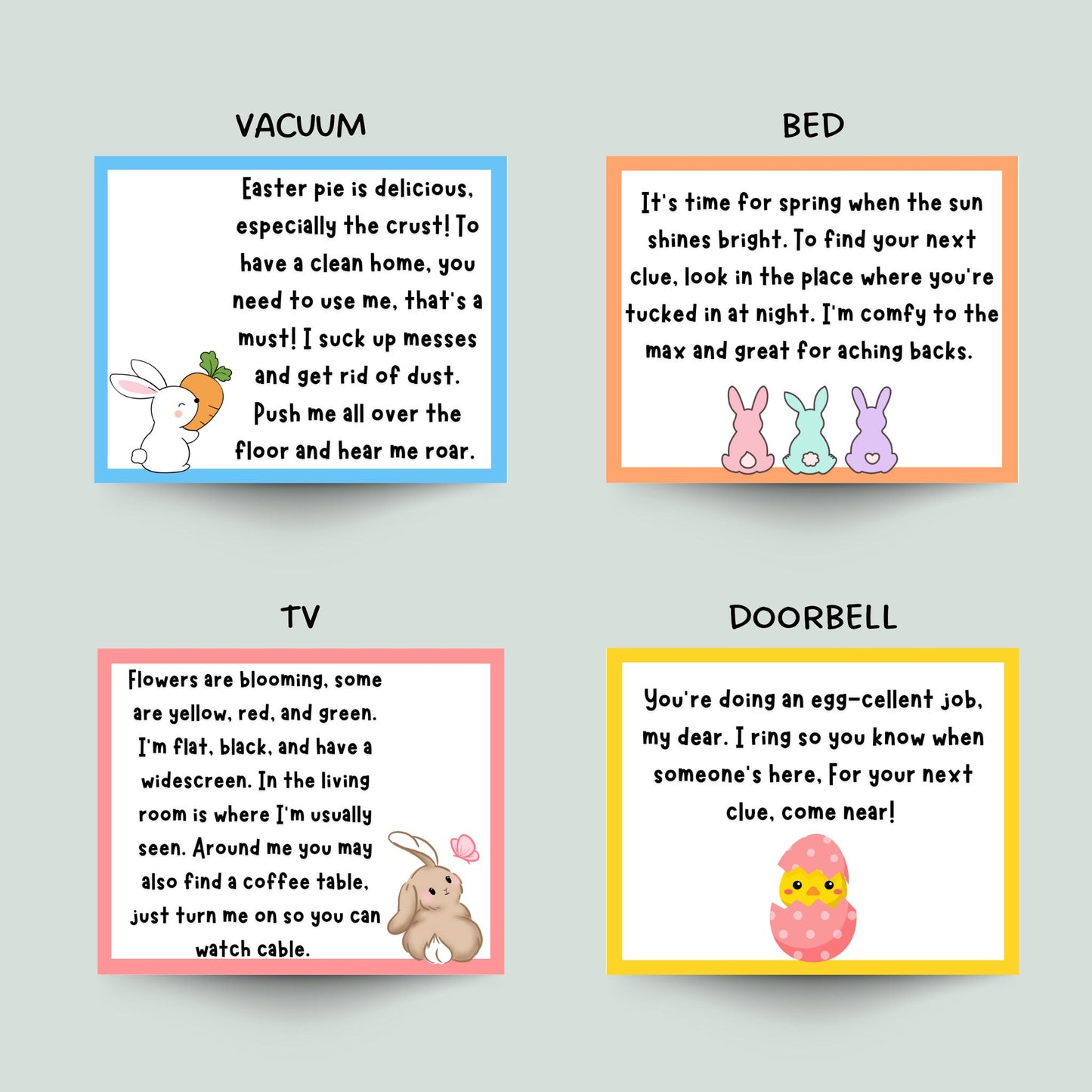 Easter Scavenger Hunt Printable, Indoor Outdoor Easter Treasure Hunt Clues, Easter Activity for Kids, Easter Egg Hunt, Easter Party Games