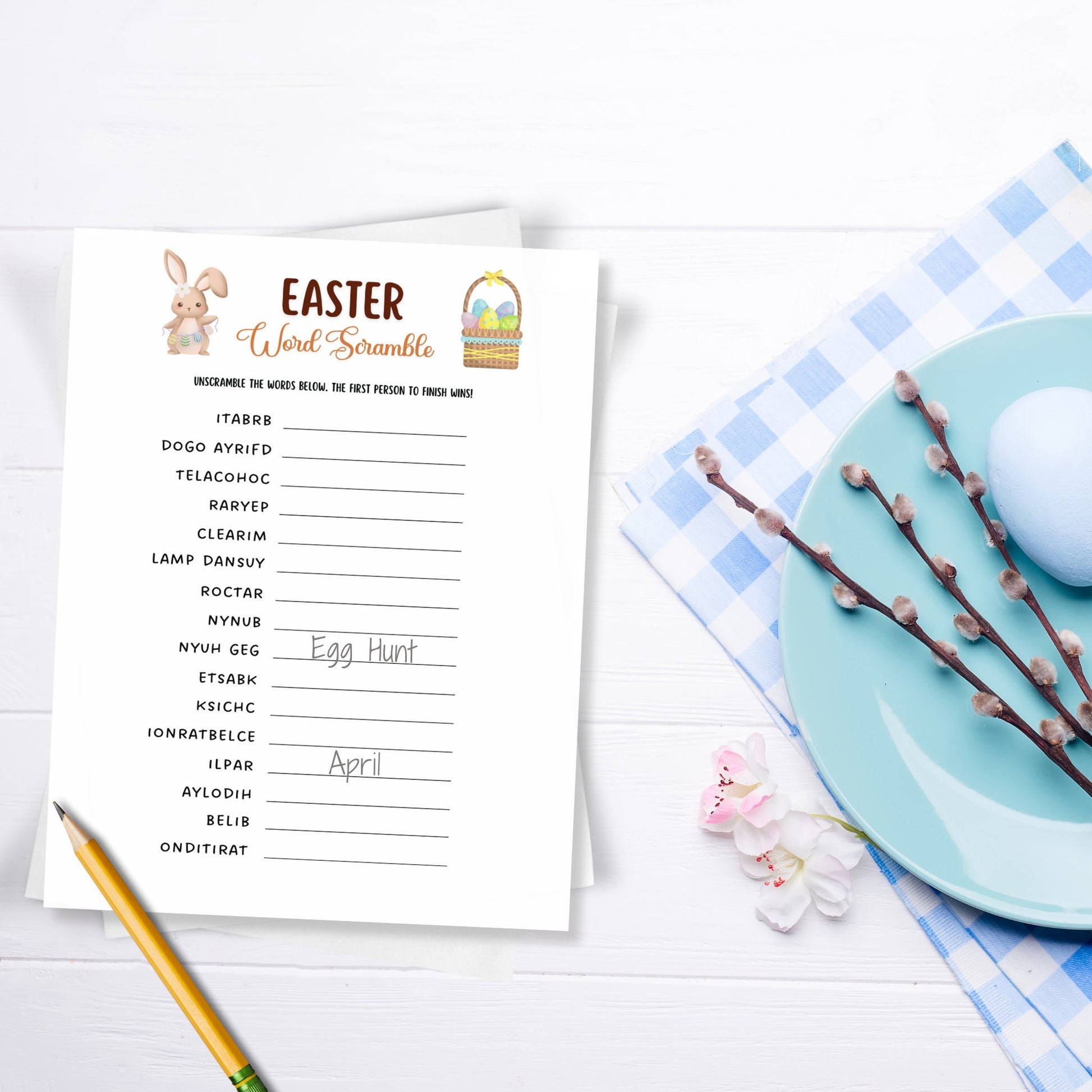 Easter Word Scramble Game Printable, Easter Party Game, Kids Easter Activity, Fun Easter Dinner Game for Adults, Family Game, Classroom Game