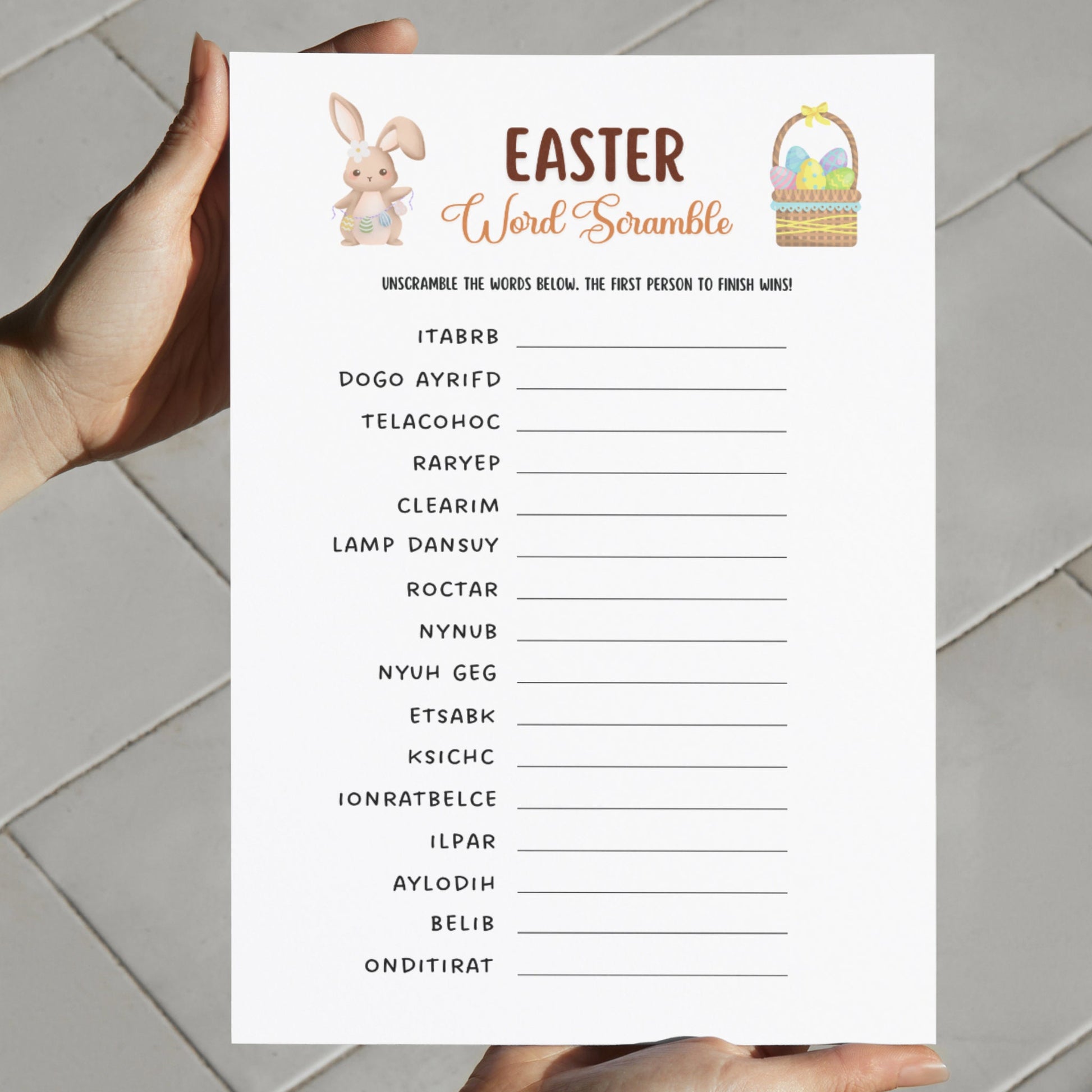 Easter Word Scramble Game Printable, Easter Party Game, Kids Easter Activity, Fun Easter Dinner Game for Adults, Family Game, Classroom Game
