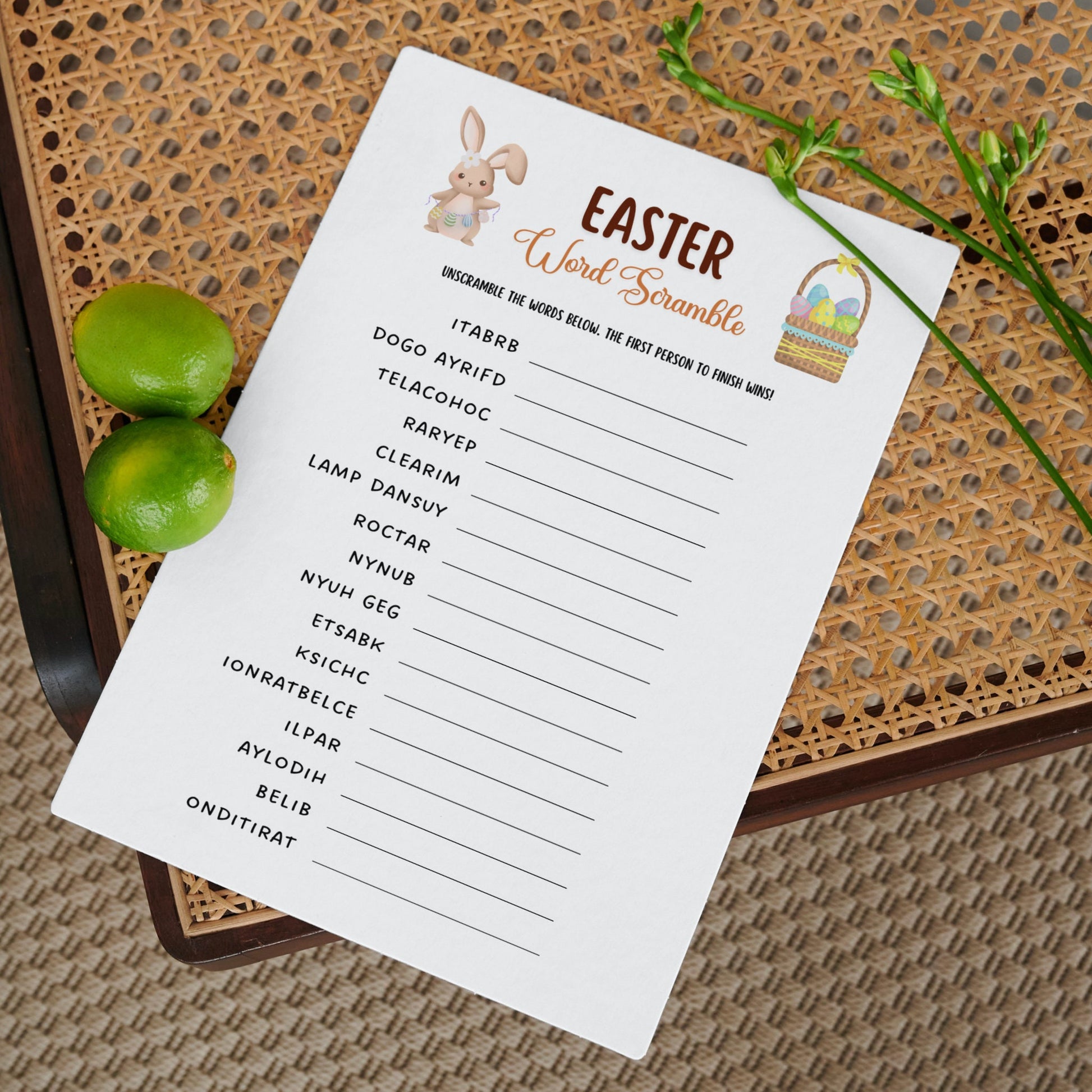Easter Word Scramble Game Printable, Easter Party Game, Kids Easter Activity, Fun Easter Dinner Game for Adults, Family Game, Classroom Game