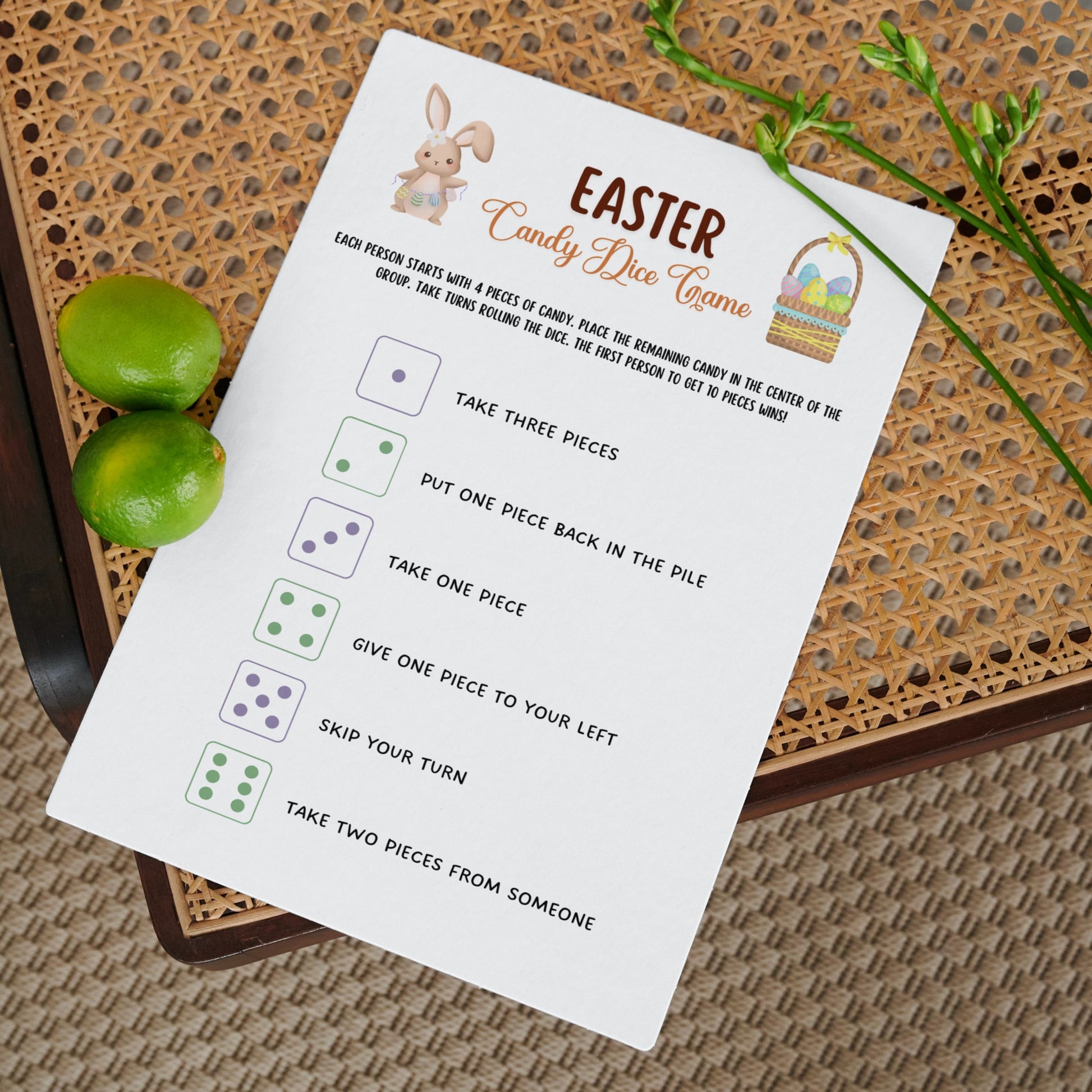 Easter Candy Dice Game Printable, Easter Egg Exchange Party Game, Easter Activity Kids, Easter Dice Game, Family Group Game, Classroom Game