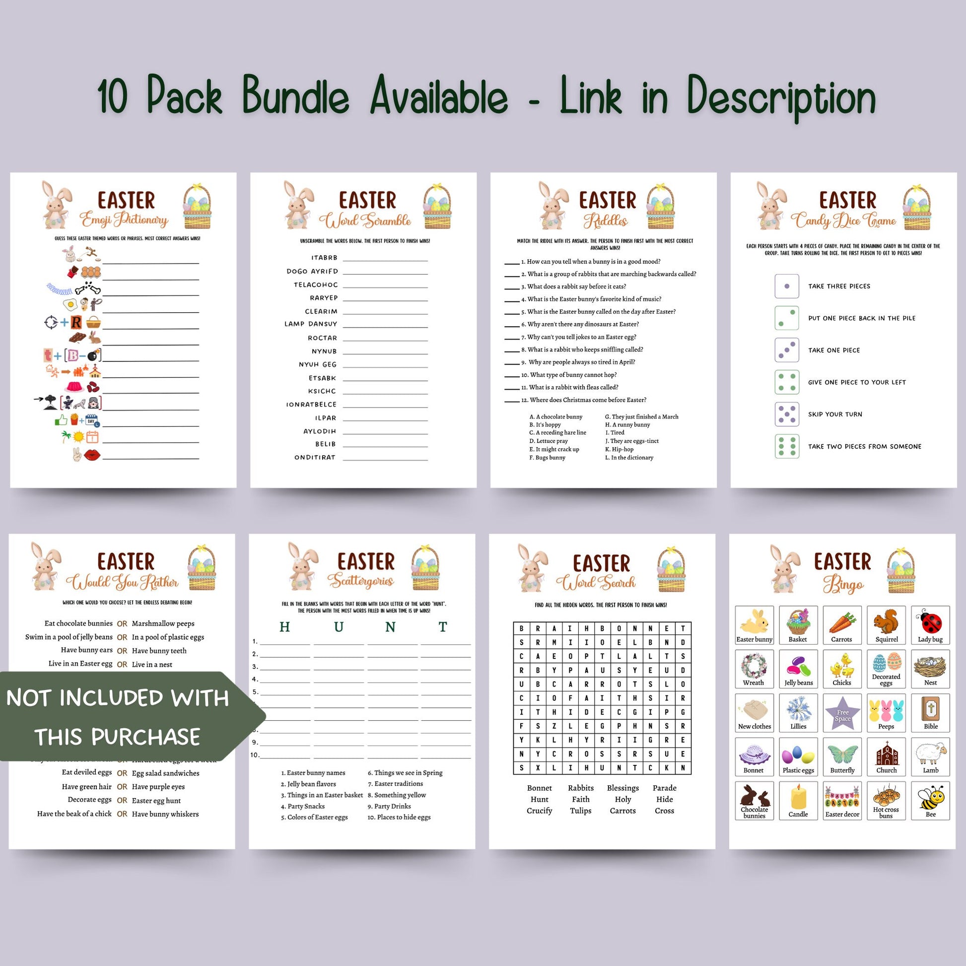 Easter Emoji Pictionary Printable, Easter Party Game for Kids, Easter Activity for Adults, Fun Family Game, Classroom Game, Easter Decor