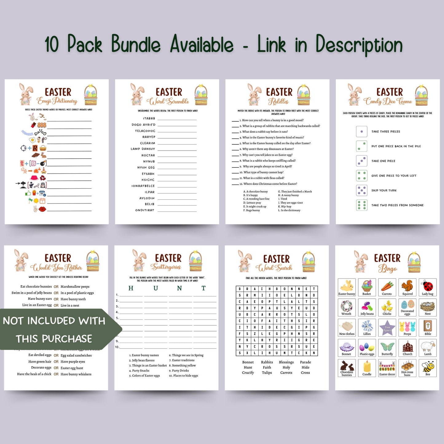 Easter Word Scramble Game Printable, Easter Party Game, Kids Easter Activity, Fun Easter Dinner Game for Adults, Family Game, Classroom Game