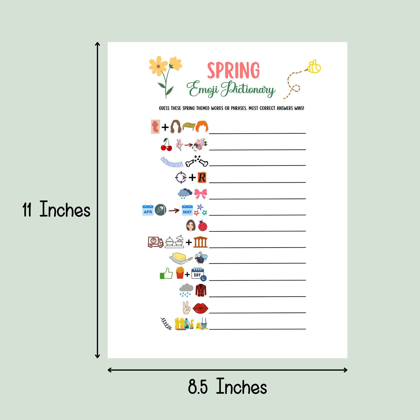 Spring Games Bundle Printable, Spring Activities Adults & Kids, Spring Party Games, Fun Family Group Game, Classroom Game, Springtime Trivia