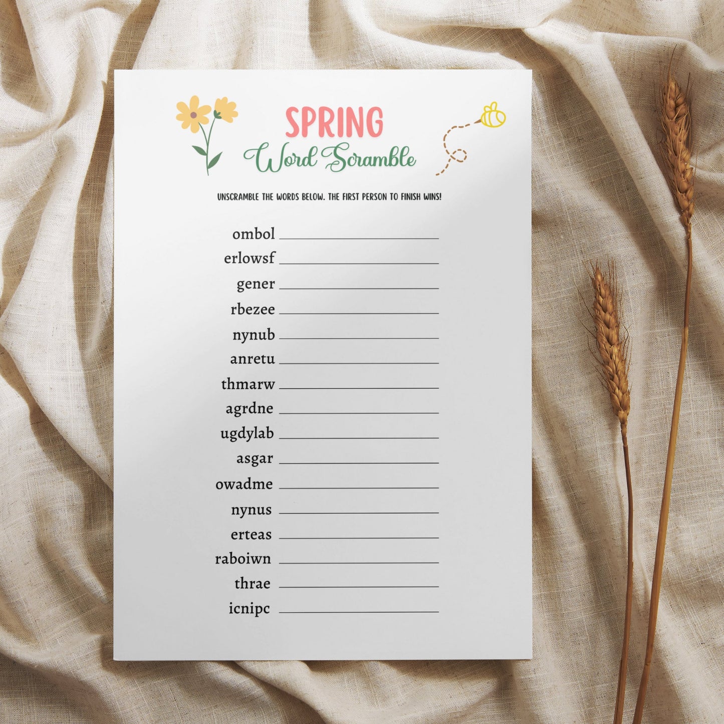 Spring Games Bundle Printable, Spring Activities Adults & Kids, Spring Party Games, Fun Family Group Game, Classroom Game, Springtime Trivia