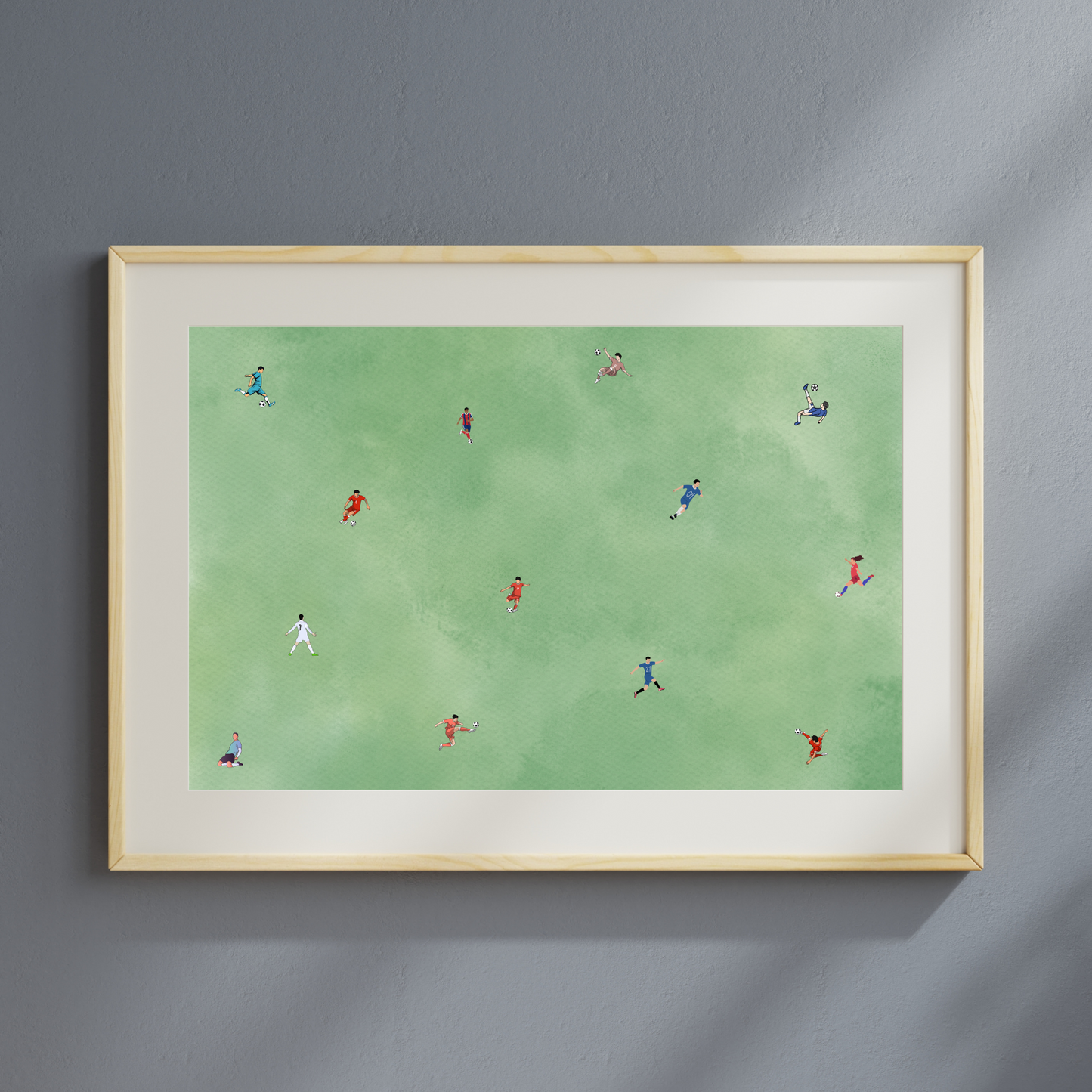 Tiny Soccer Players Printable People Art Poster