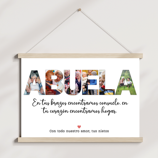 Custom Abuela Photo Collage Printable, Personalized Grandma Gift from Grandkids Kids