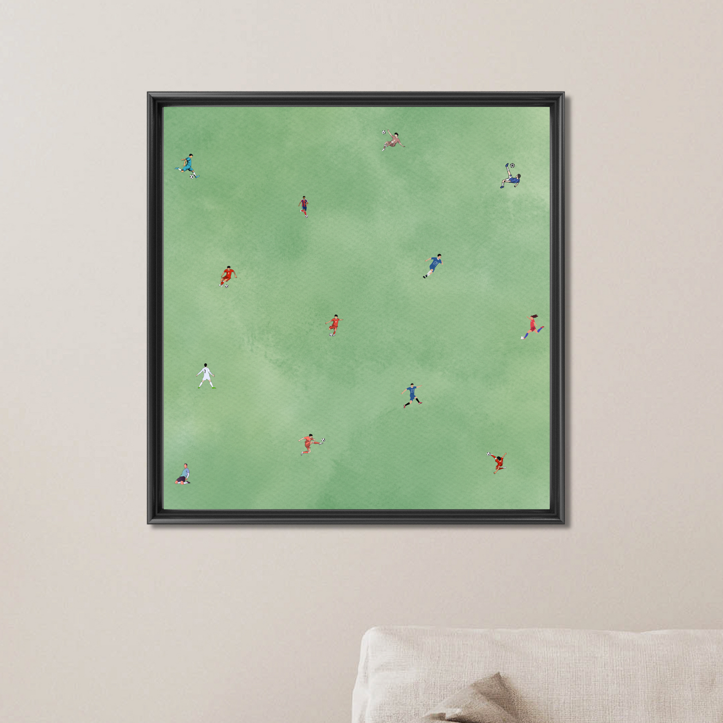 Tiny Soccer Players Printable People Art Poster