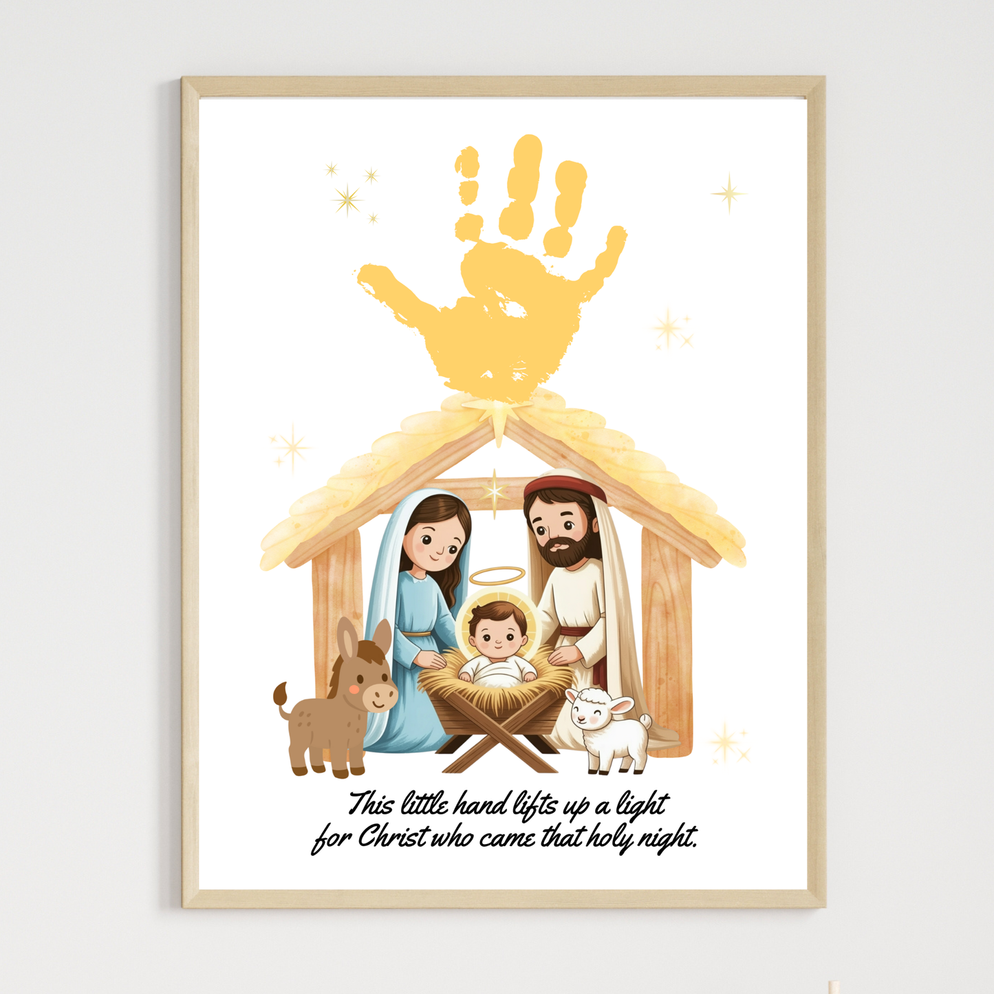 Nativity Handprint Craft Printable DIY Jesus Art
