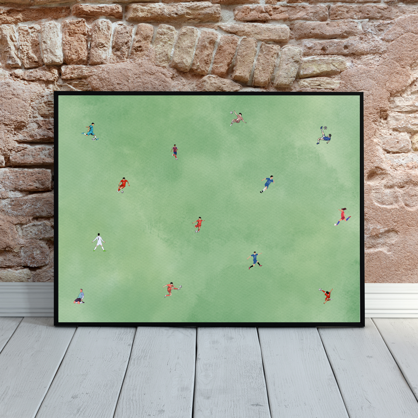 Tiny Soccer Players Printable People Art Poster