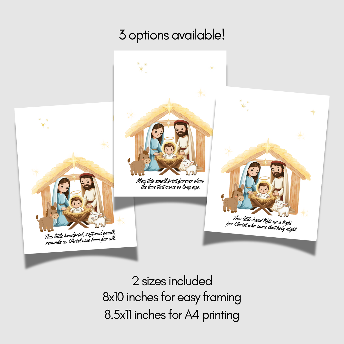 Nativity Handprint Craft Printable DIY Jesus Art