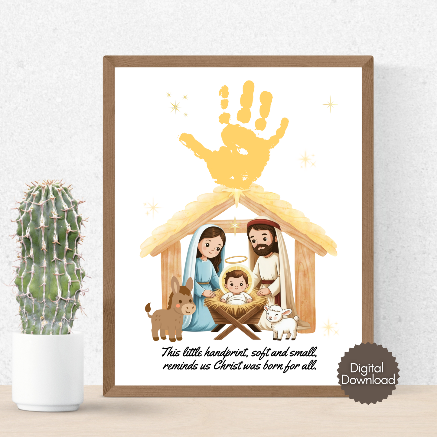 Nativity Handprint Craft Printable DIY Jesus Art