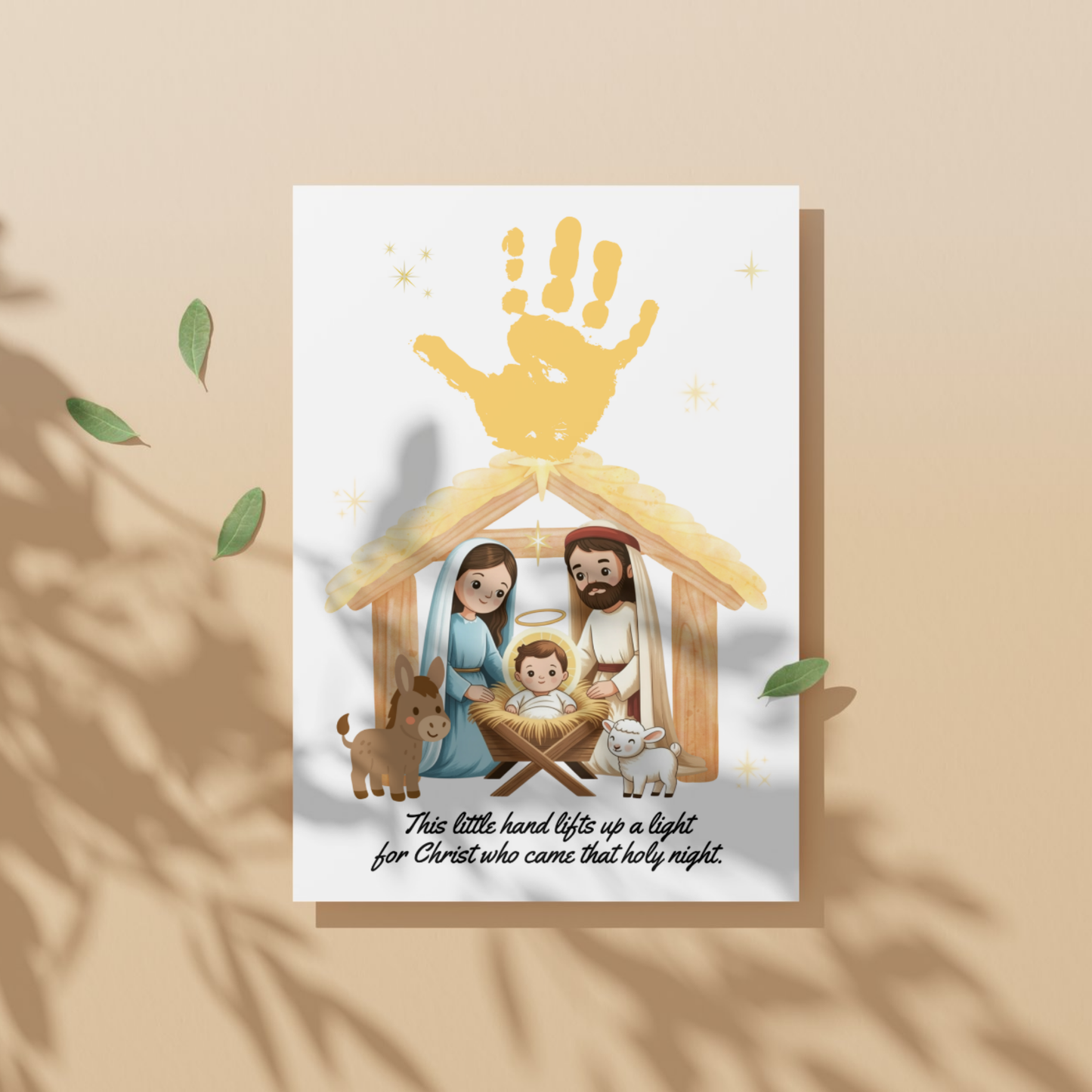 Nativity Handprint Craft Printable DIY Jesus Art